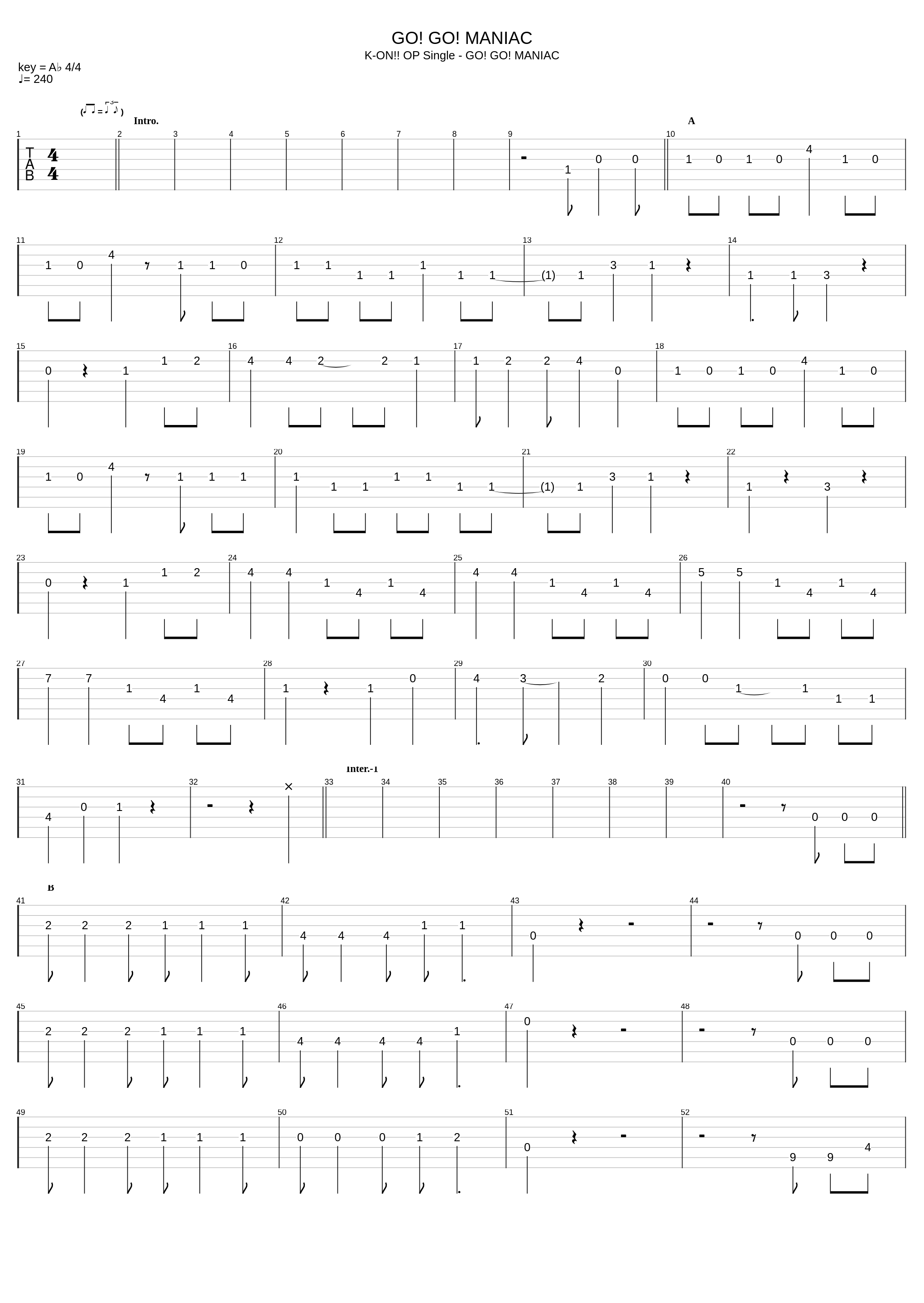 GO! GO! MANIAC (Let's Music 4 Ver.)_Houkago Tea Time_1