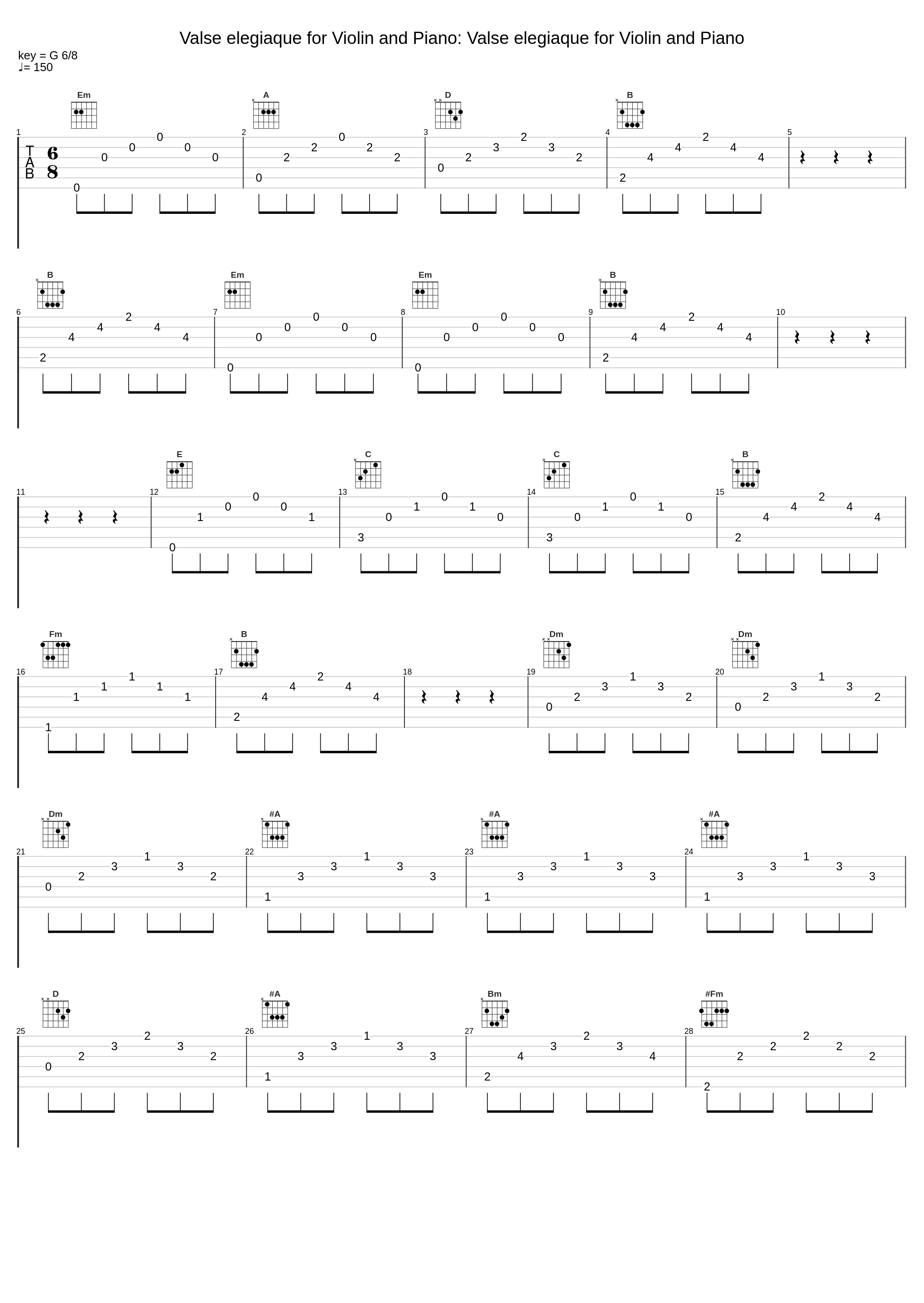 Valse elegiaque for Violin and Piano: Valse elegiaque for Violin and Piano_Josef Suk,Josef Hála_1