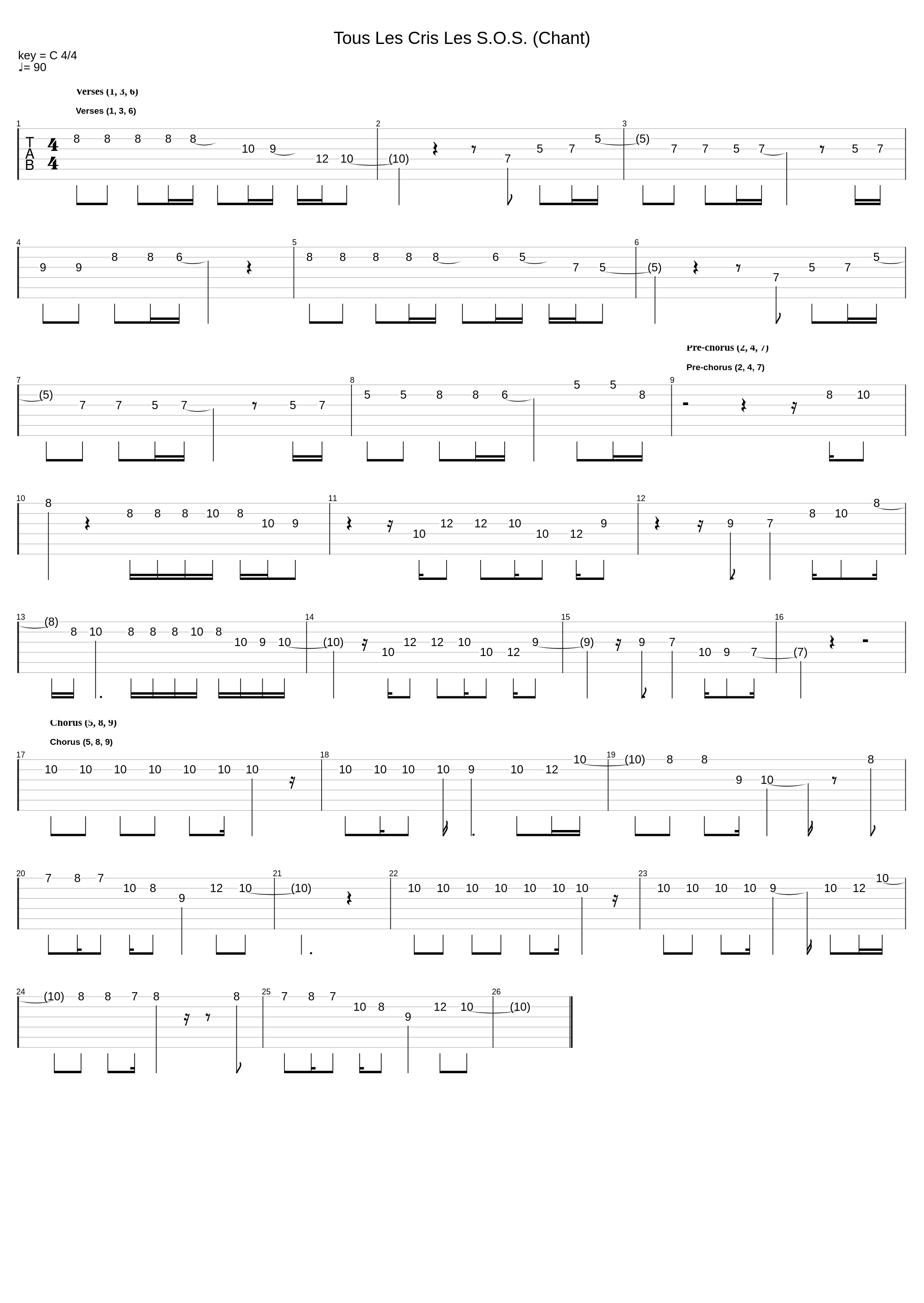 Tous Les Cris Les S.O.S. (Chant)_Daniel Balavoine_1
