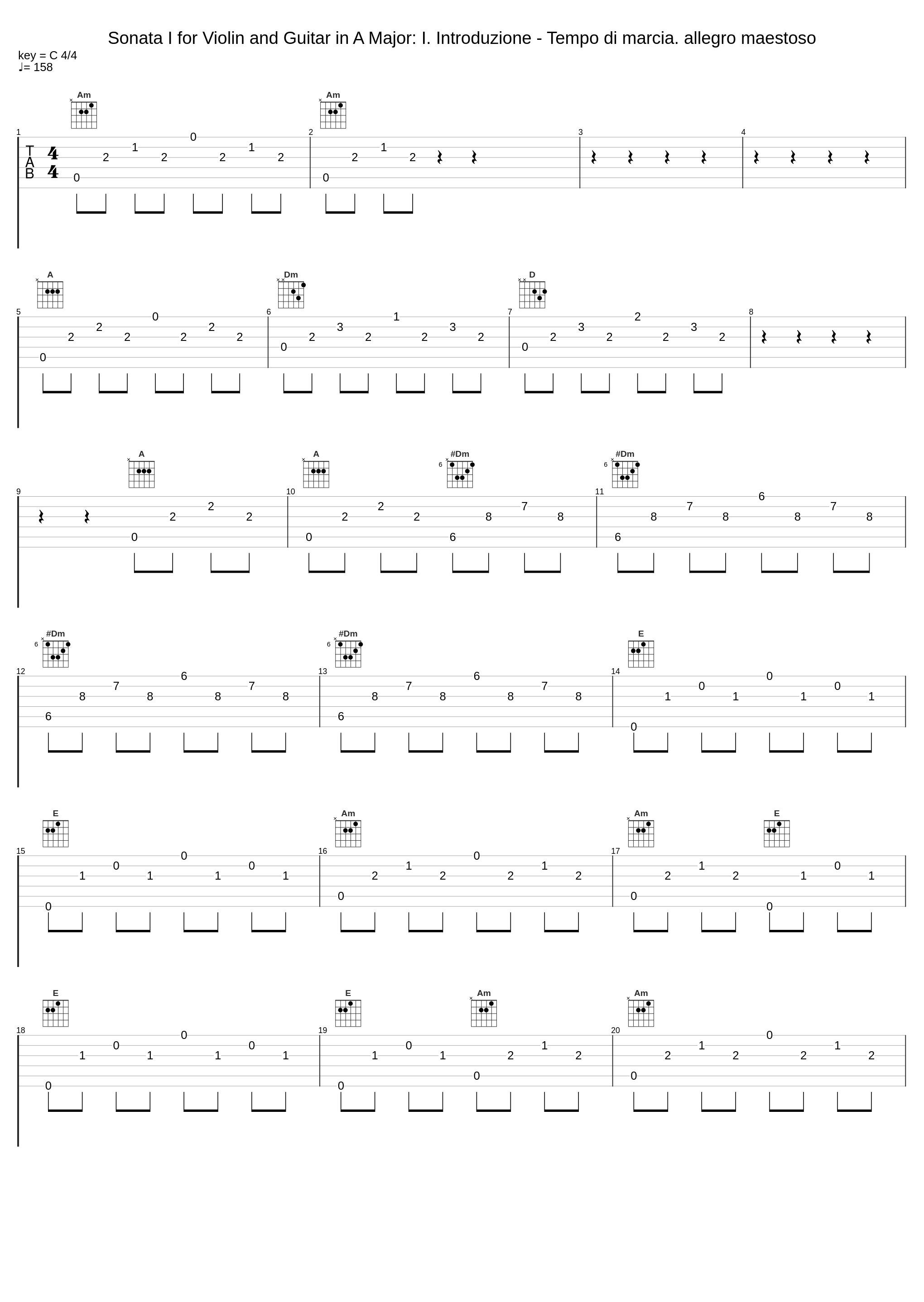 Sonata I for Violin and Guitar in A Major: I. Introduzione - Tempo di marcia. allegro maestoso_Sonja Prunnbauer_1