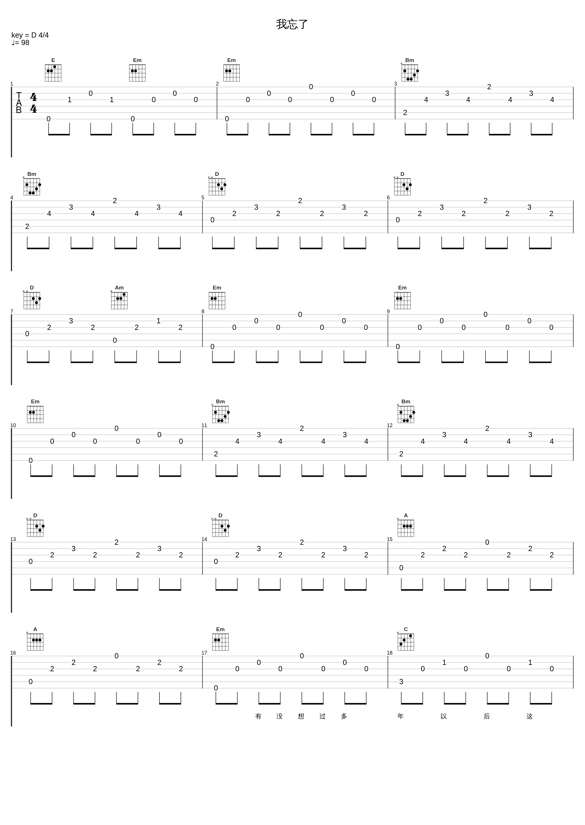 我忘了_张赫宣_1