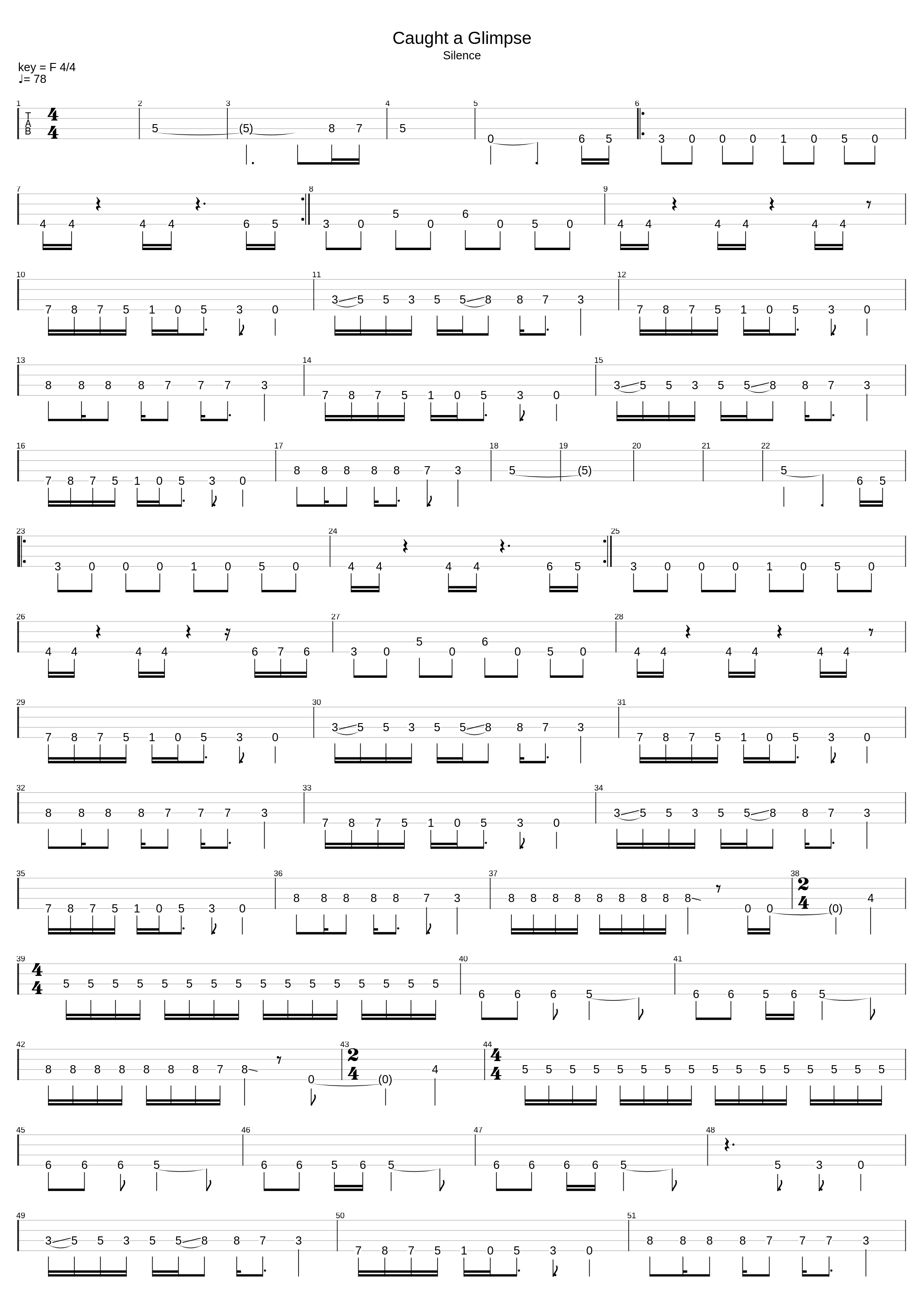 Caught A Glimpse (Bass Tab)_Blindside_1