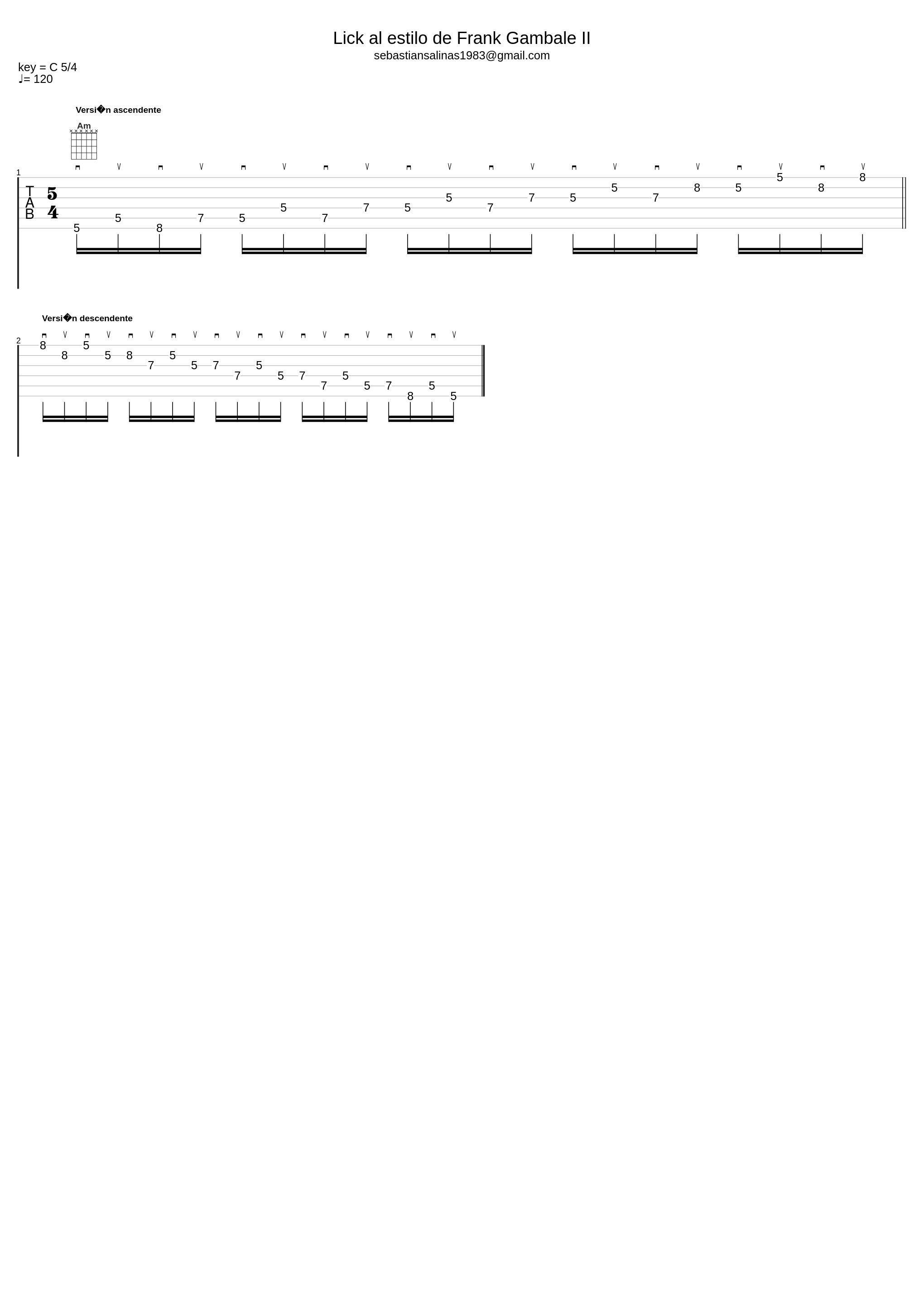 FG Lick 2 - Tab by Sebastian Salinas - sebastiansalinasguitarra.com_Frank Gambale_1