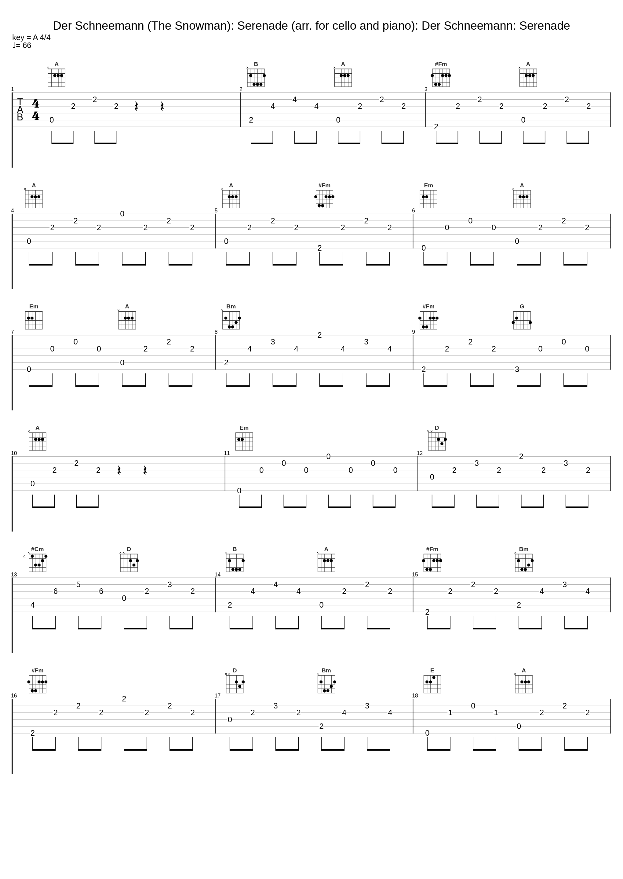 Der Schneemann (The Snowman): Serenade (arr. for cello and piano): Der Schneemann: Serenade_Josef Hell_1