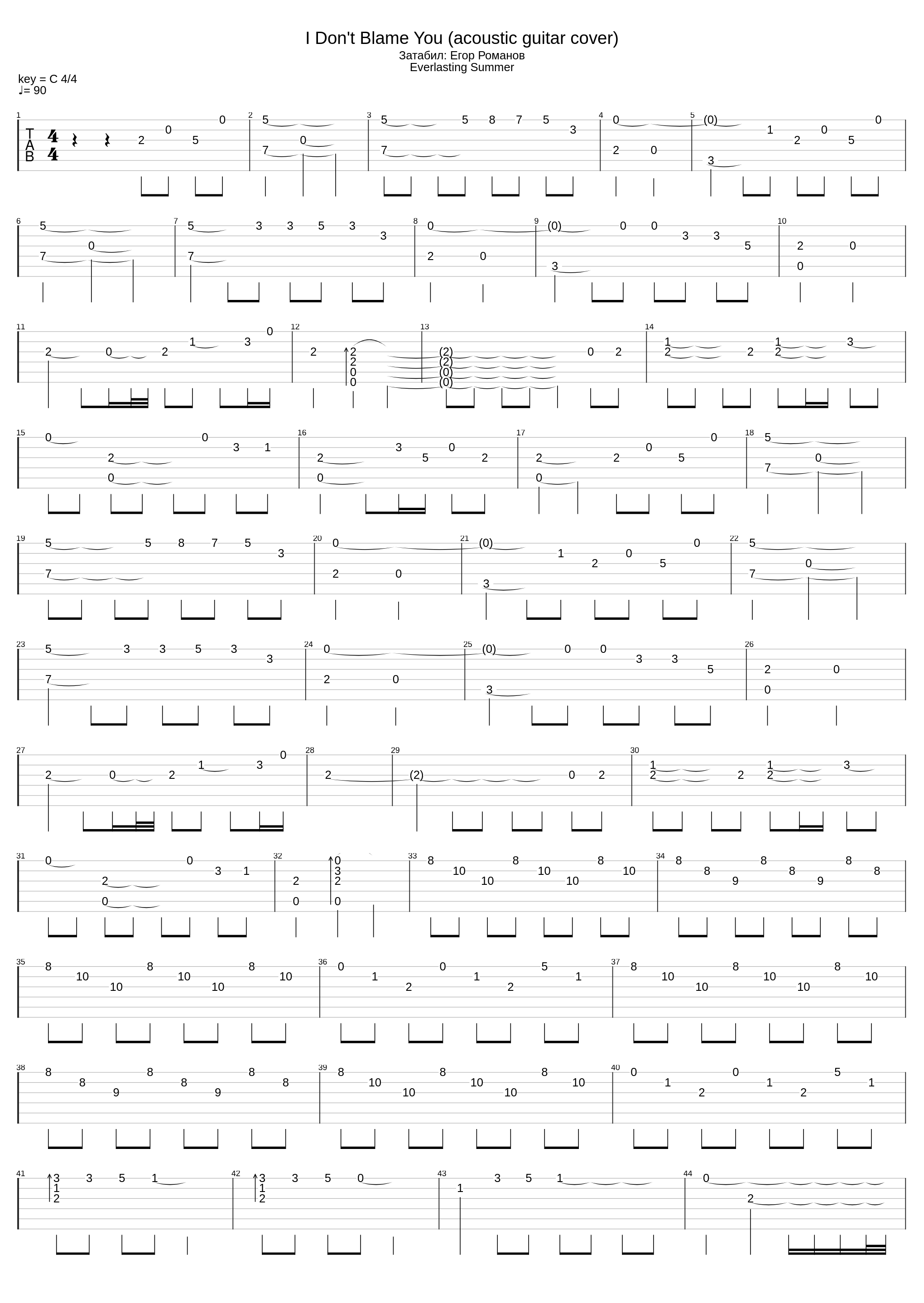 I Don'n Blame You(Acoustic Guitar Cover)_Sergey Eybog_1