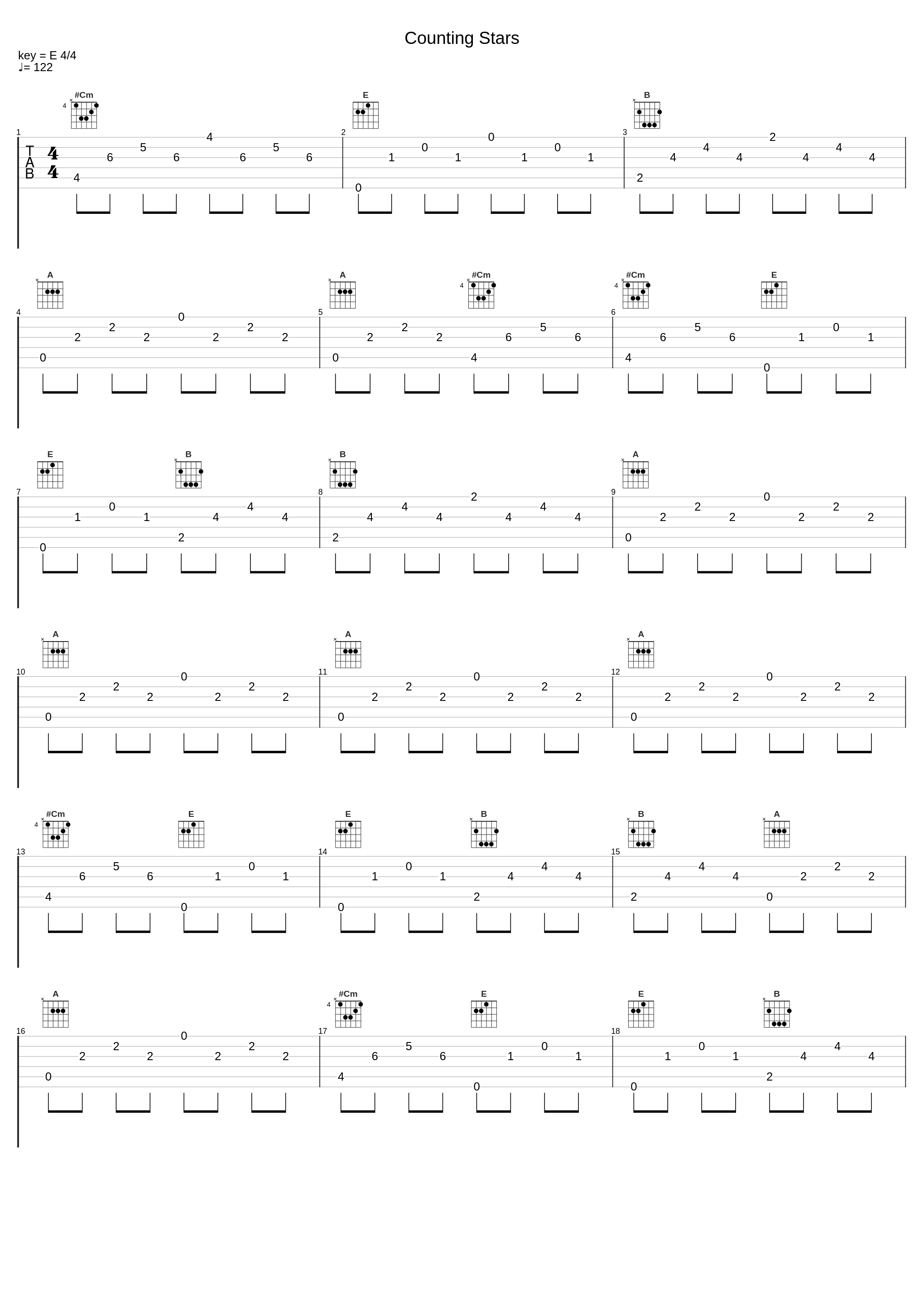 Counting Stars_Sheet Music Boss_1