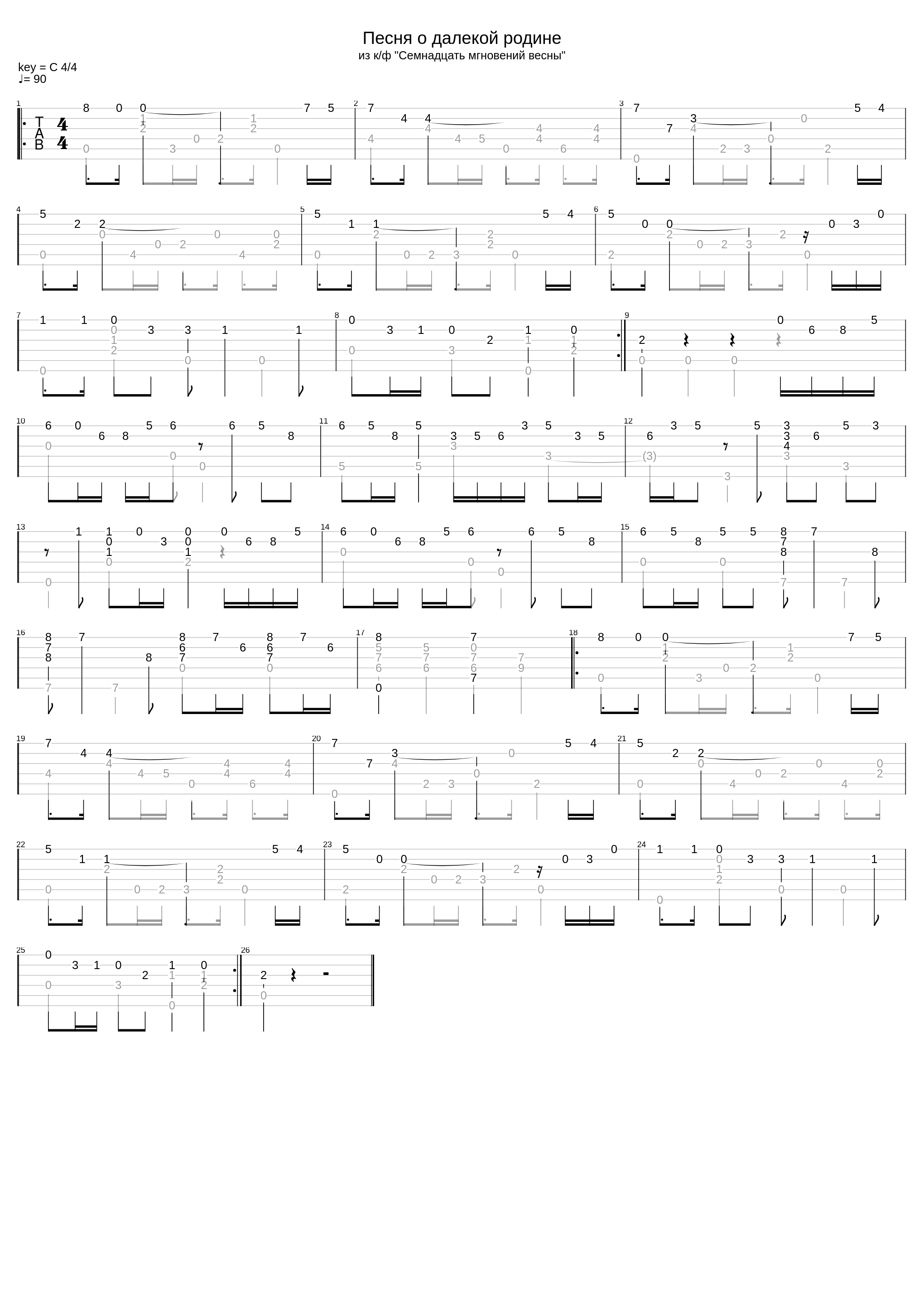 Песня о далекой родине (из к/ф "Семнадцать мгновений весны")_Микаэл Таривердиев_1