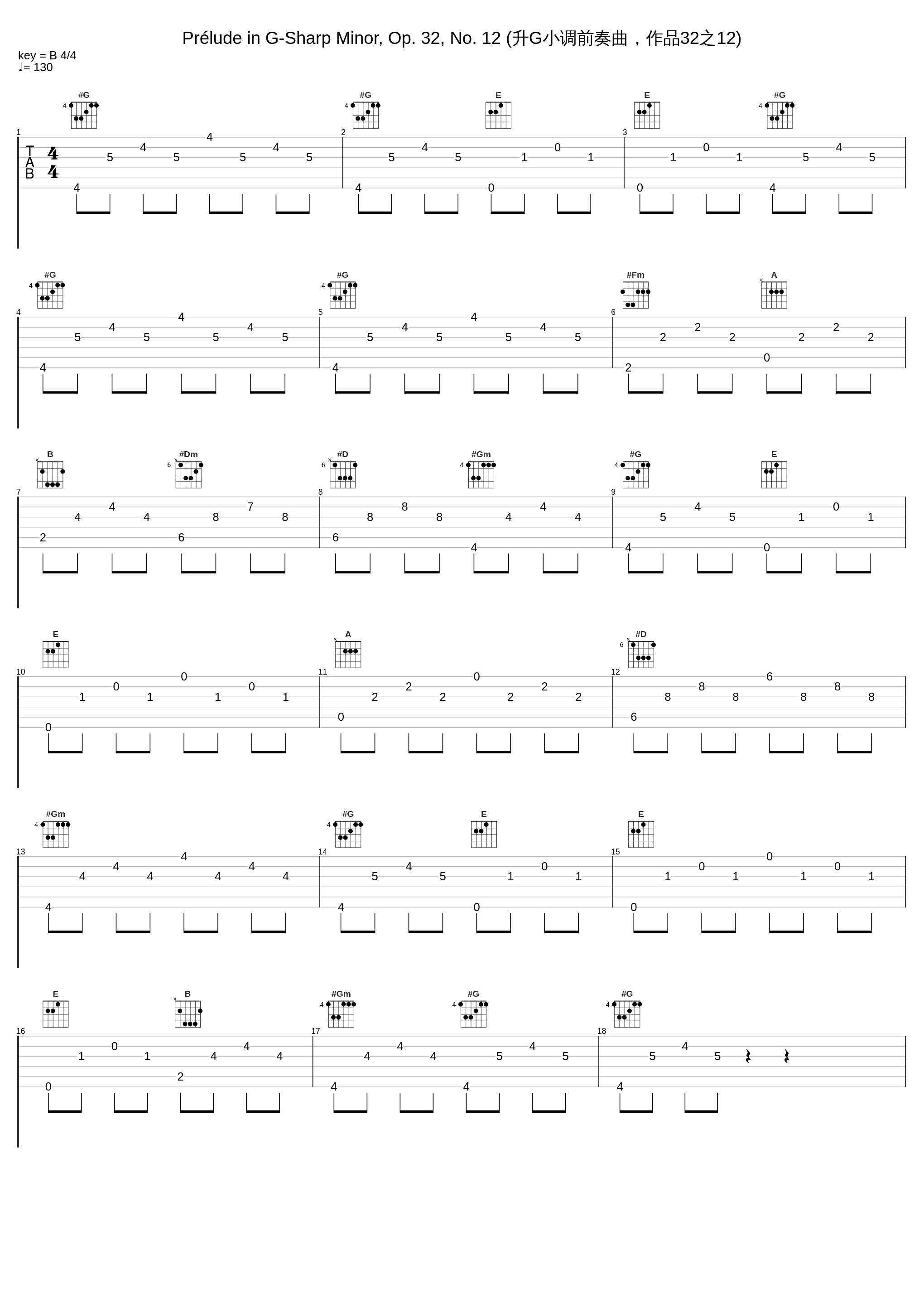 Prélude in G-Sharp Minor, Op. 32, No. 12 (升G小调前奏曲，作品32之12)_Sergei Rachmaninoff_1