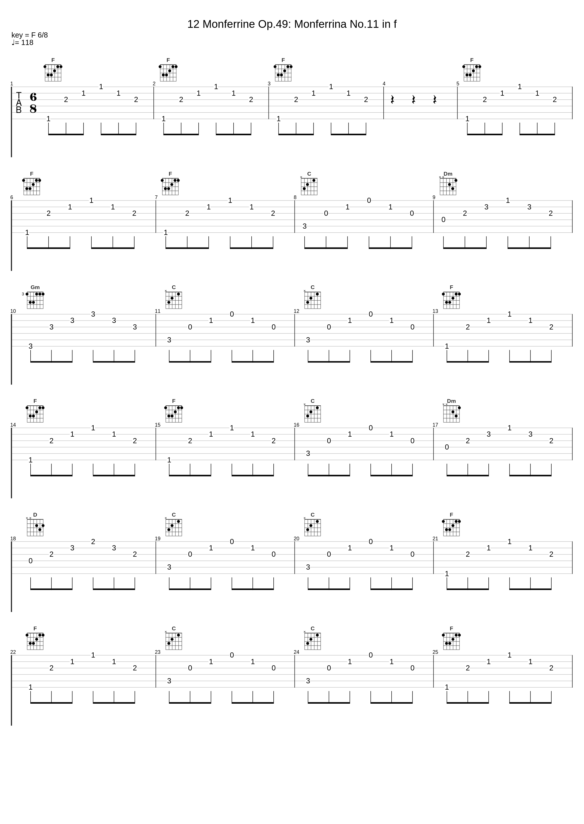 12 Monferrine Op.49: Monferrina No.11 in f_Pietro Spada,Muzio Clementi_1