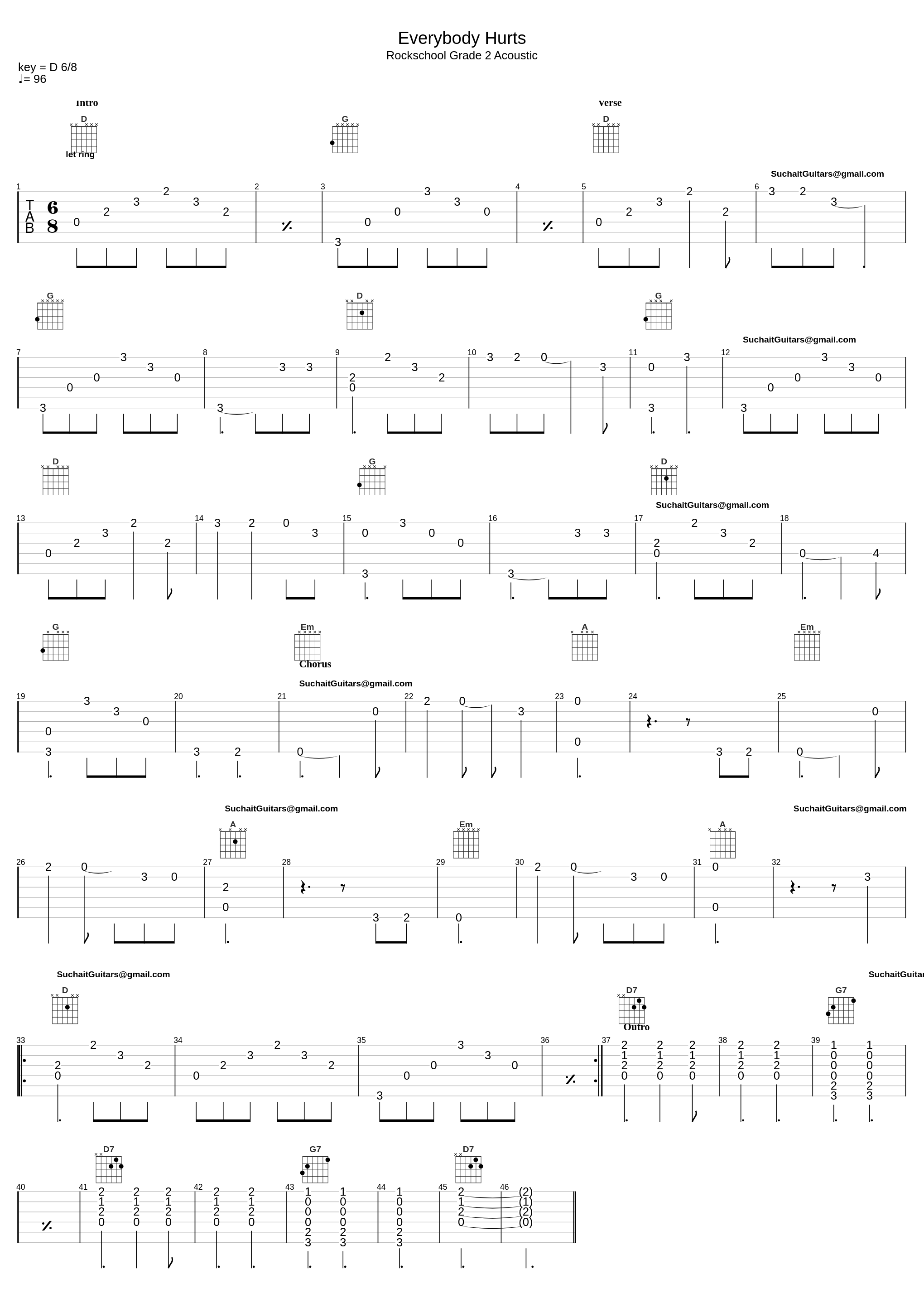 Everbody Hurts [rsl version] Rockschool Acoustic guitar grade 2_Suchaitguitars@Gmail.Com_1