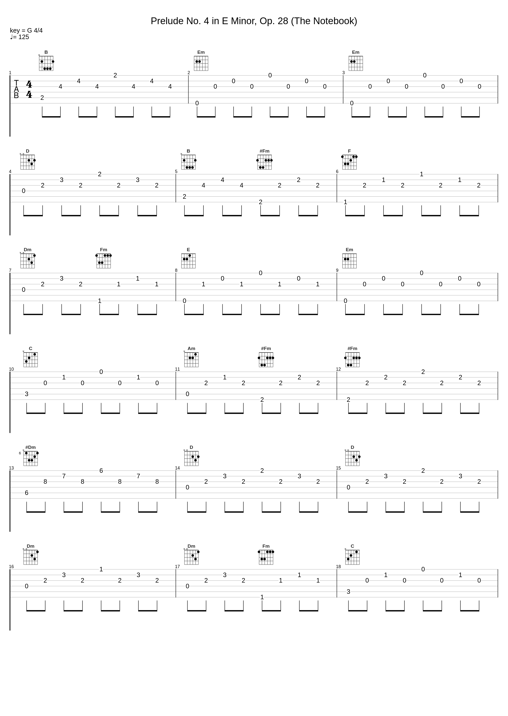 Prelude No. 4 in E Minor, Op. 28 (The Notebook)_Frédéric Chopin_1