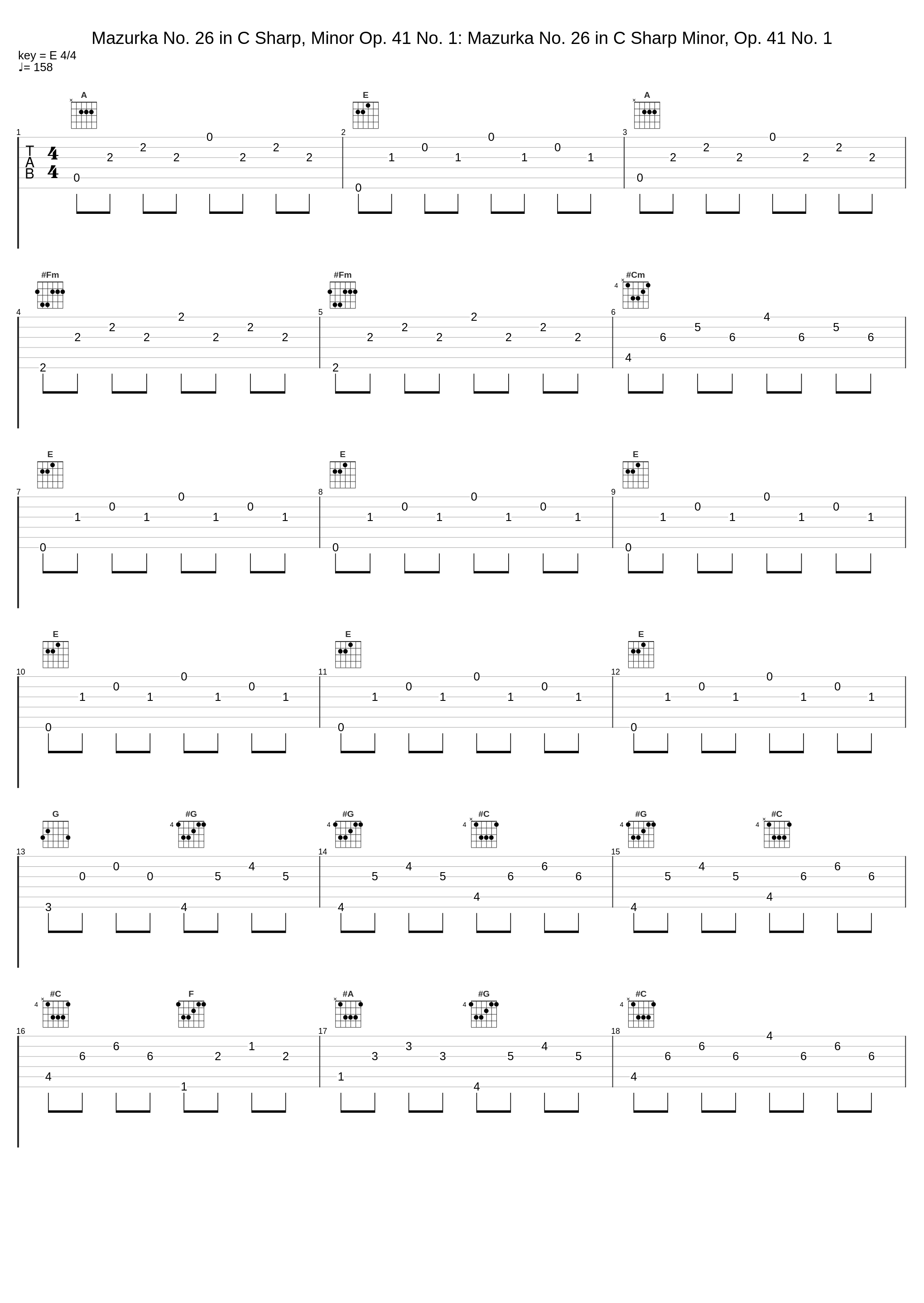 Mazurka No. 26 in C Sharp, Minor Op. 41 No. 1: Mazurka No. 26 in C Sharp Minor, Op. 41 No. 1_Arthur Rubenstein,Frédéric Chopin_1