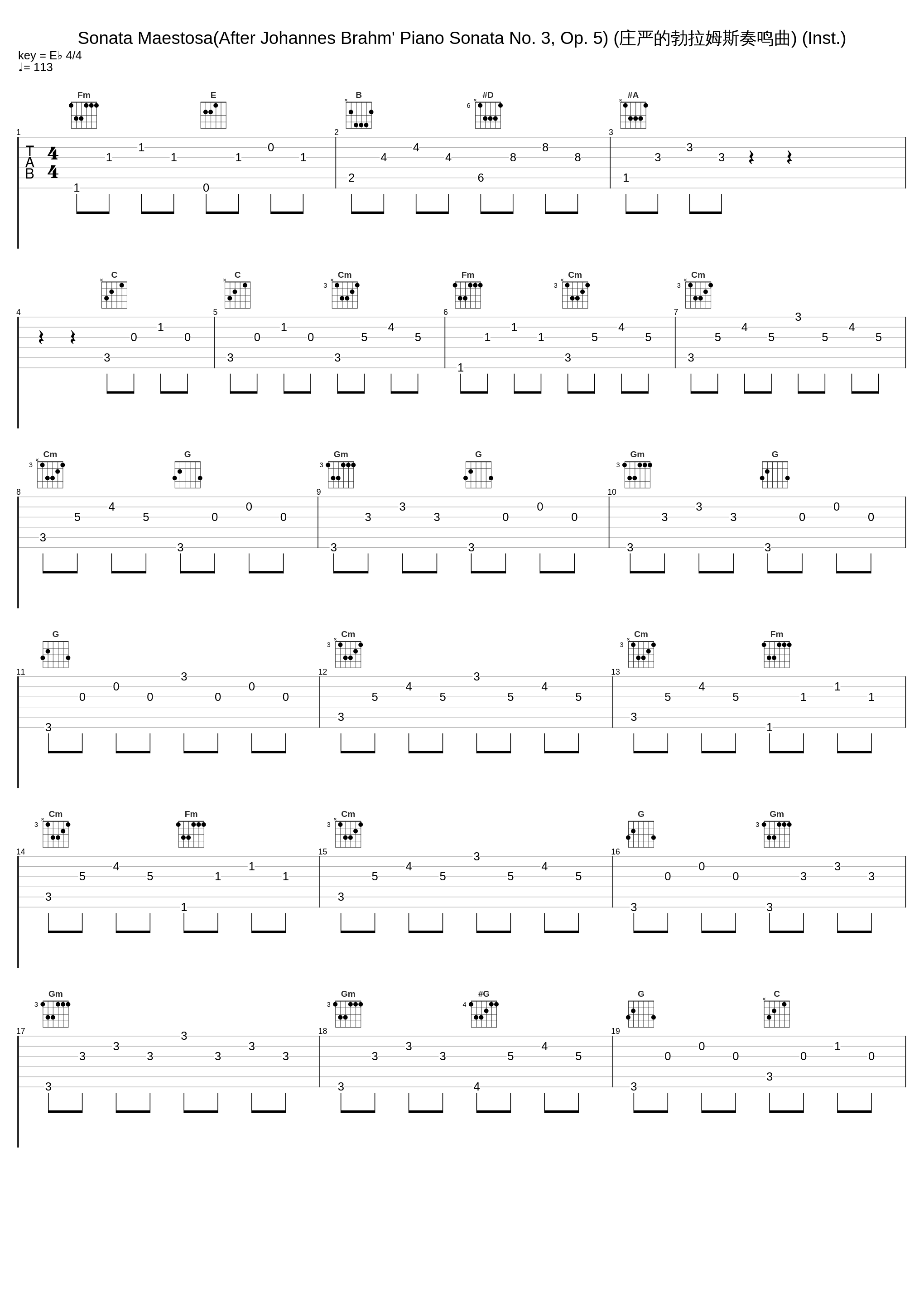 Sonata Maestosa(After Johannes Brahm' Piano Sonata No. 3, Op. 5) (庄严的勃拉姆斯奏鸣曲) (Inst.)_Maksim_1