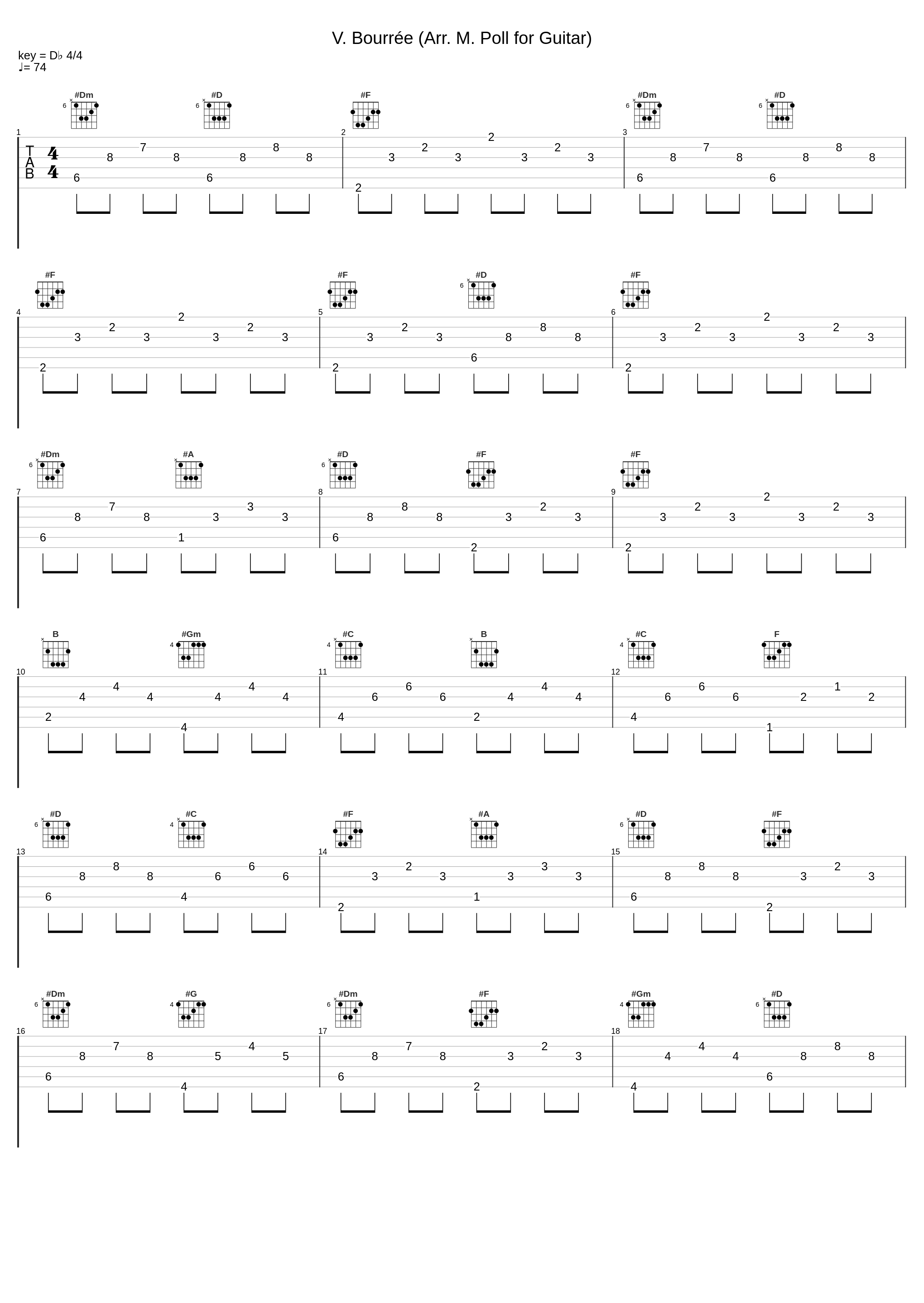 V. Bourrée (Arr. M. Poll for Guitar)_Michael Poll_1