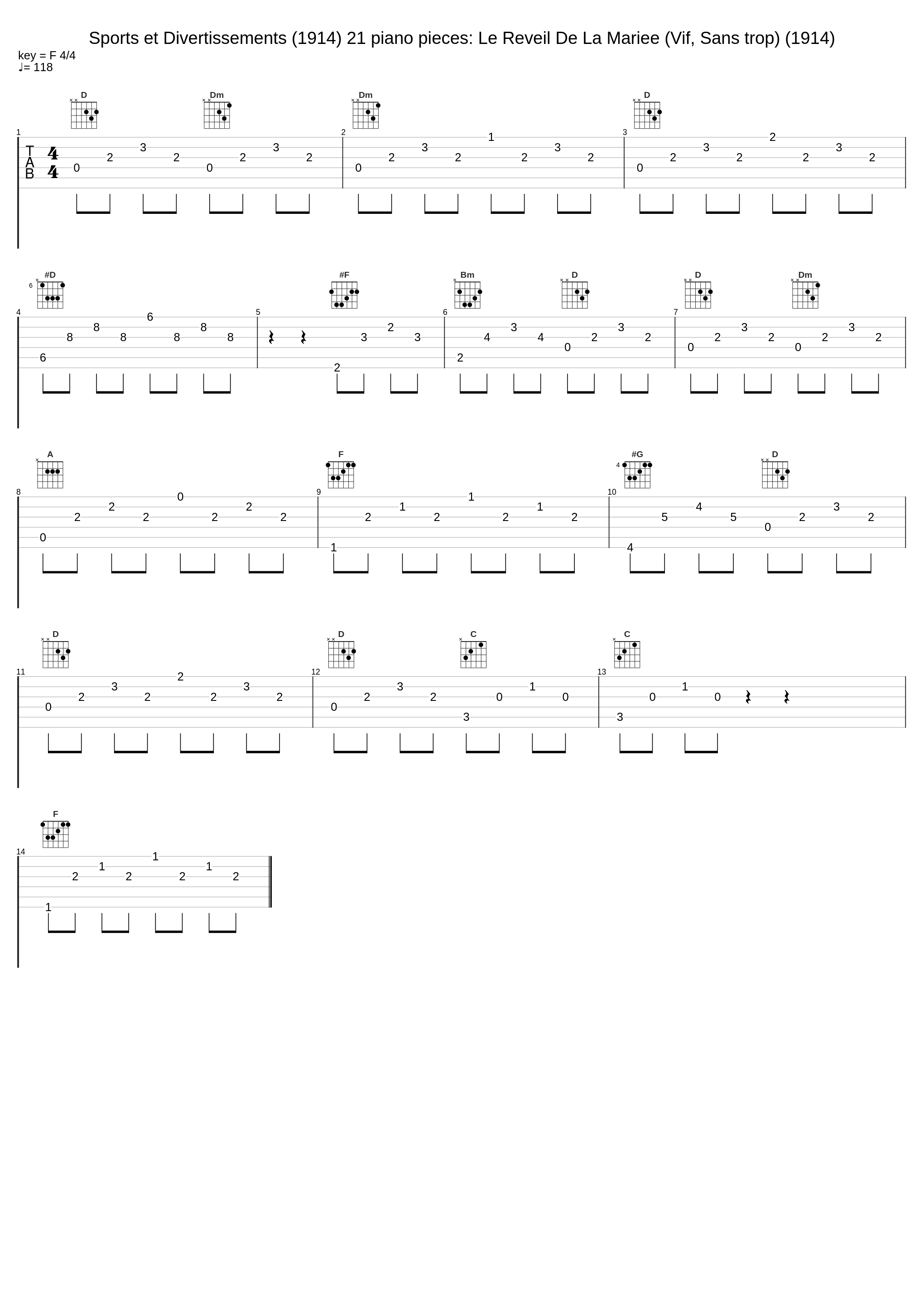 Sports et Divertissements (1914) 21 piano pieces: Le Reveil De La Mariee (Vif, Sans trop) (1914)_Benedikt Koehlen,Erik Satie_1