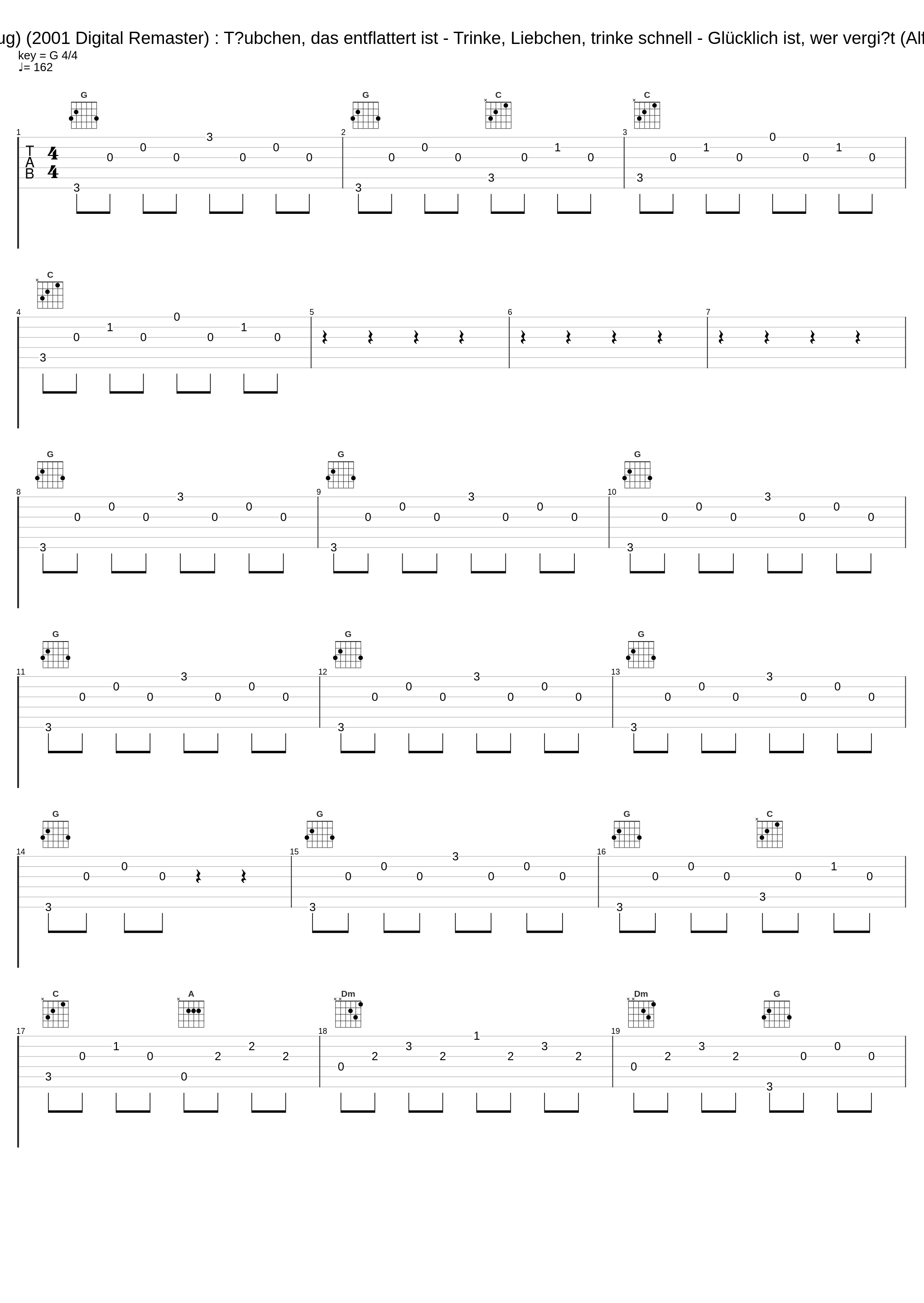 Die Fledermaus · (Auszug) (2001 Digital Remaster) : Täubchen, das entflattert ist - Trinke, Liebchen, trinke schnell - Glücklich ist, wer vergißt (Alfred - Rosalinde - Frank)_Sari Barabas,Gustav Neidlinger,Nordwestdeutsche Philharmonie,Wilhelm Schüchter,Rudolf Schock_1