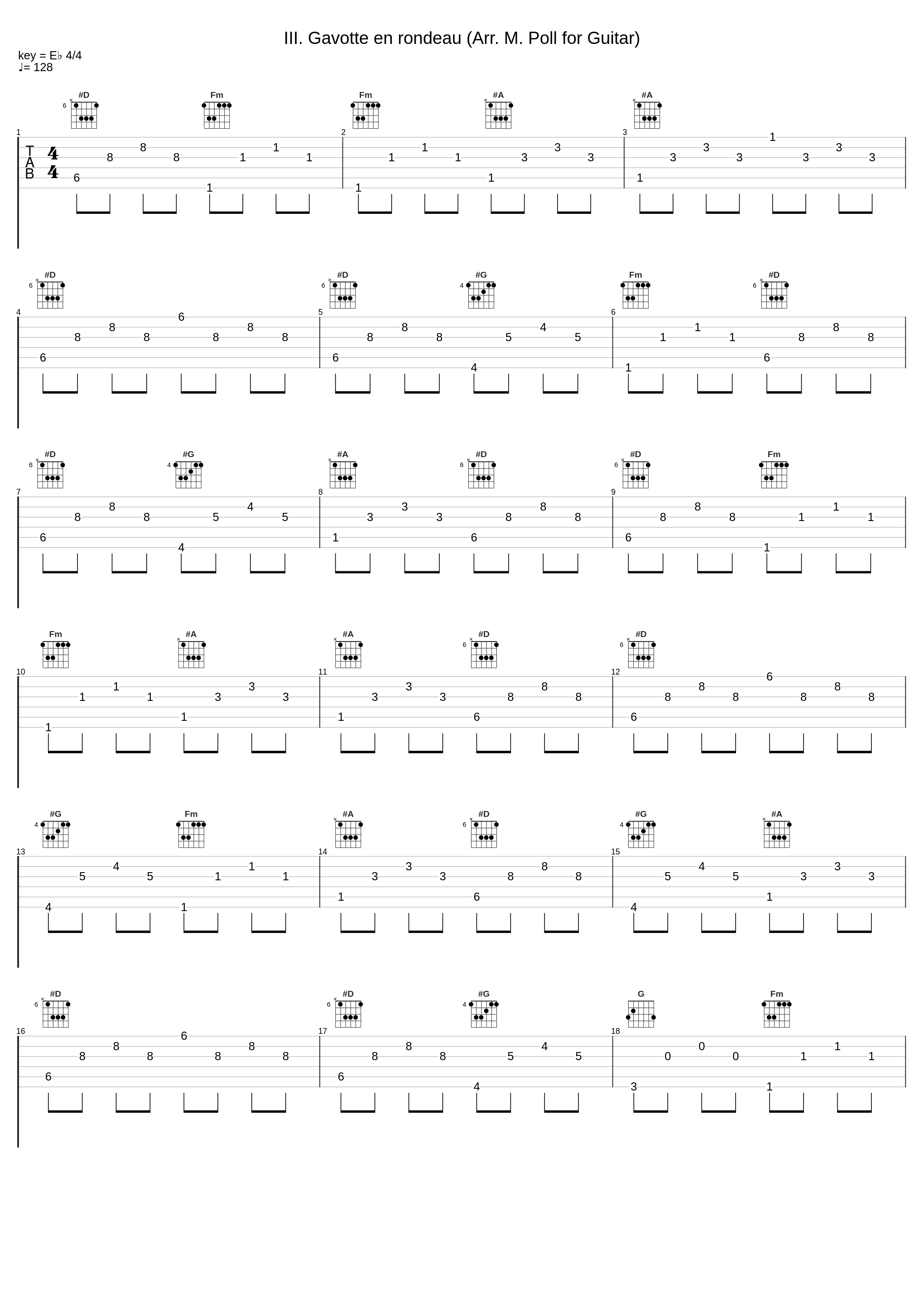 III. Gavotte en rondeau (Arr. M. Poll for Guitar)_Michael Poll_1