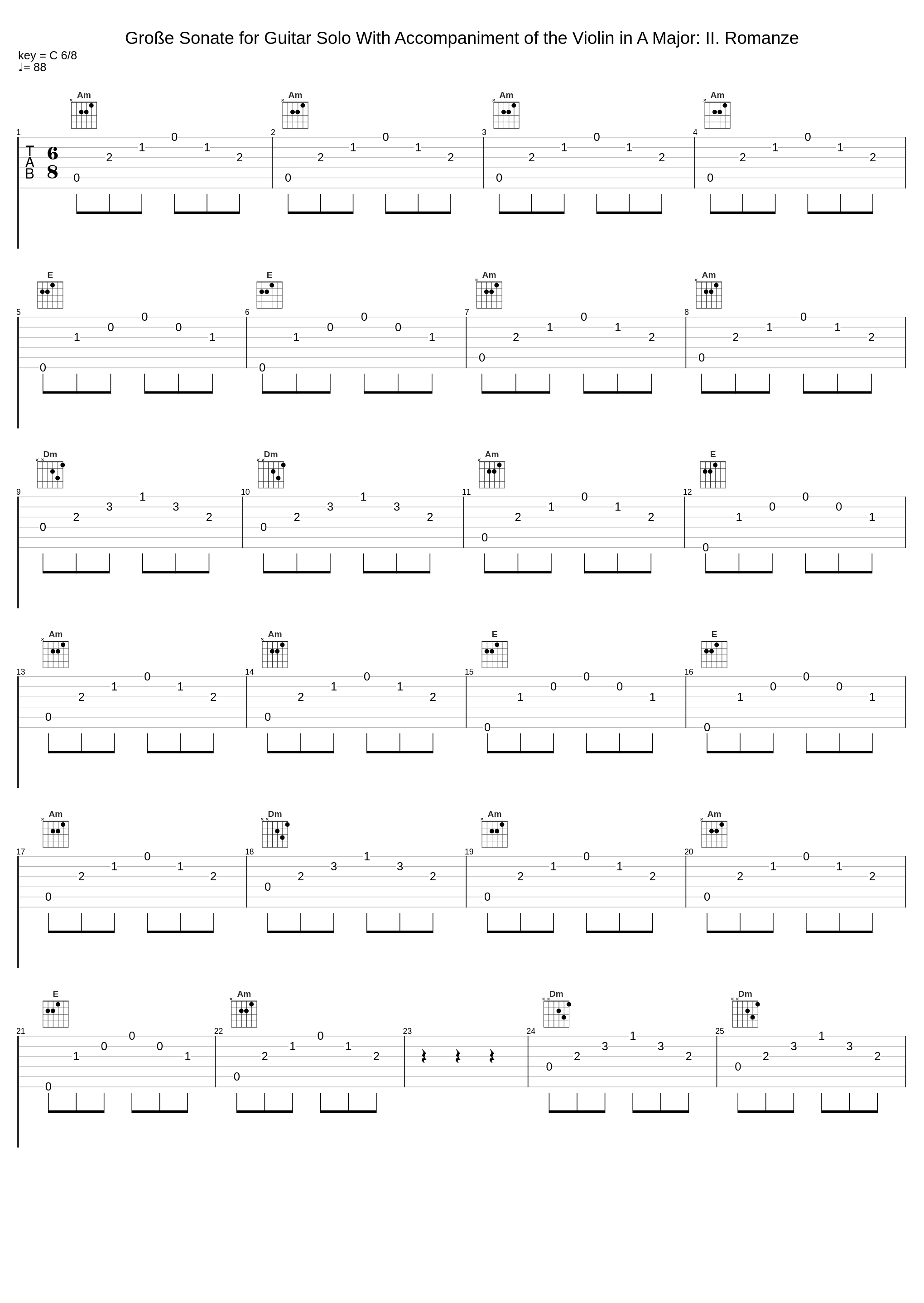 Große Sonate for Guitar Solo With Accompaniment of the Violin in A Major: II. Romanze_Sonja Prunnbauer_1