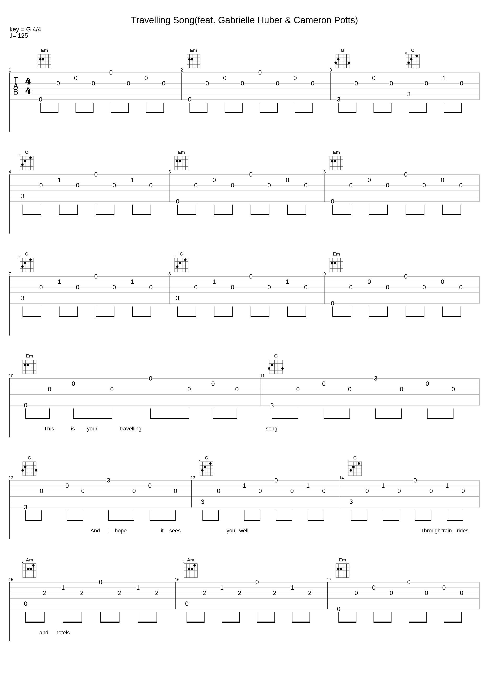 Travelling Song(feat. Gabrielle Huber & Cameron Potts)_Passenger,Gabrielle Huber,Cameron Potts_1