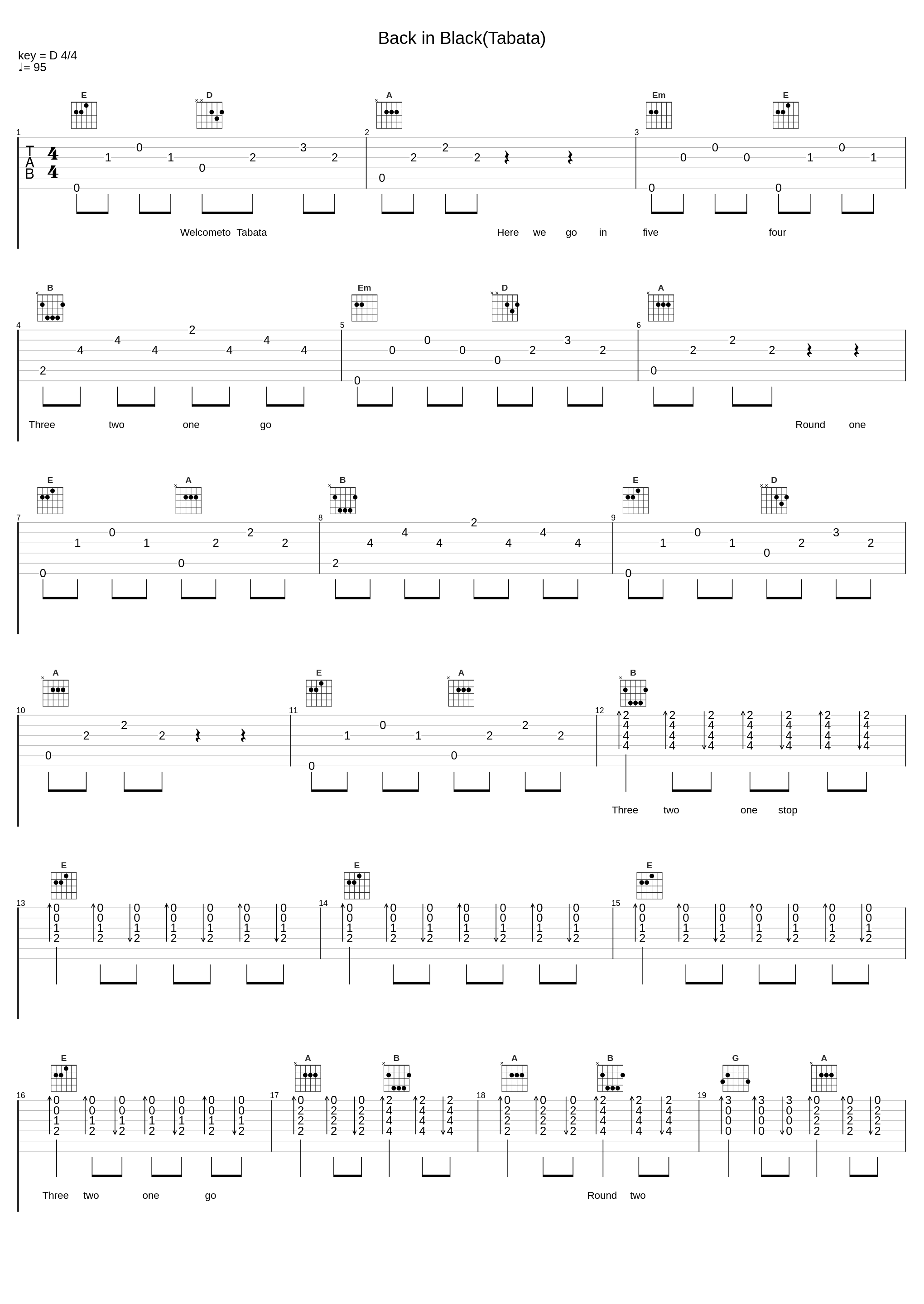 Back in Black(Tabata)_Tabata Songs_1