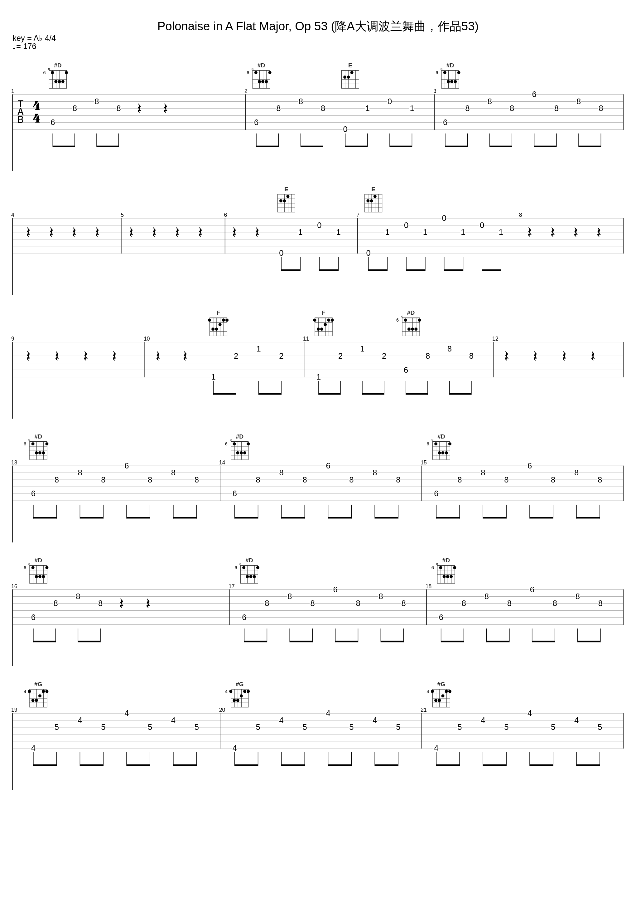 Polonaise in A Flat Major, Op 53 (降A大调波兰舞曲，作品53)_Alberto Mozzati,Frédéric Chopin_1