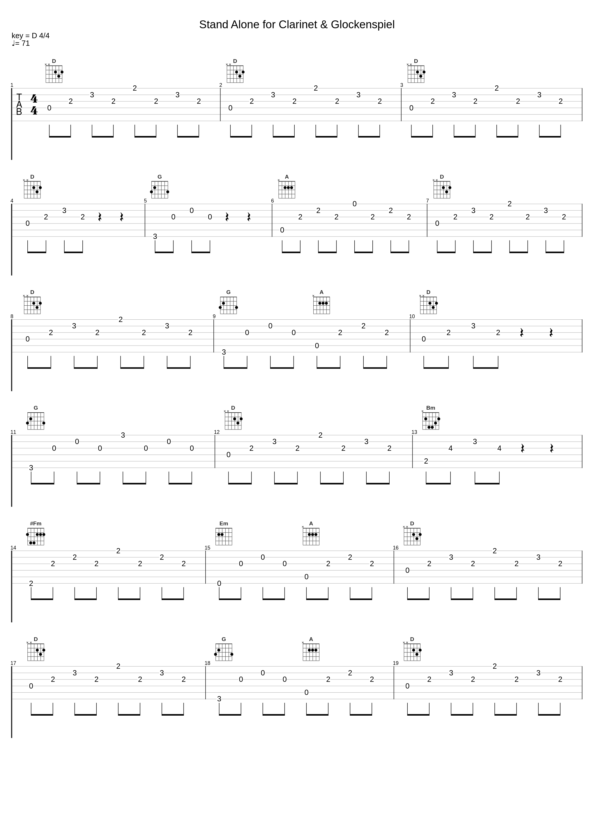 Stand Alone for Clarinet & Glockenspiel_久石让_1