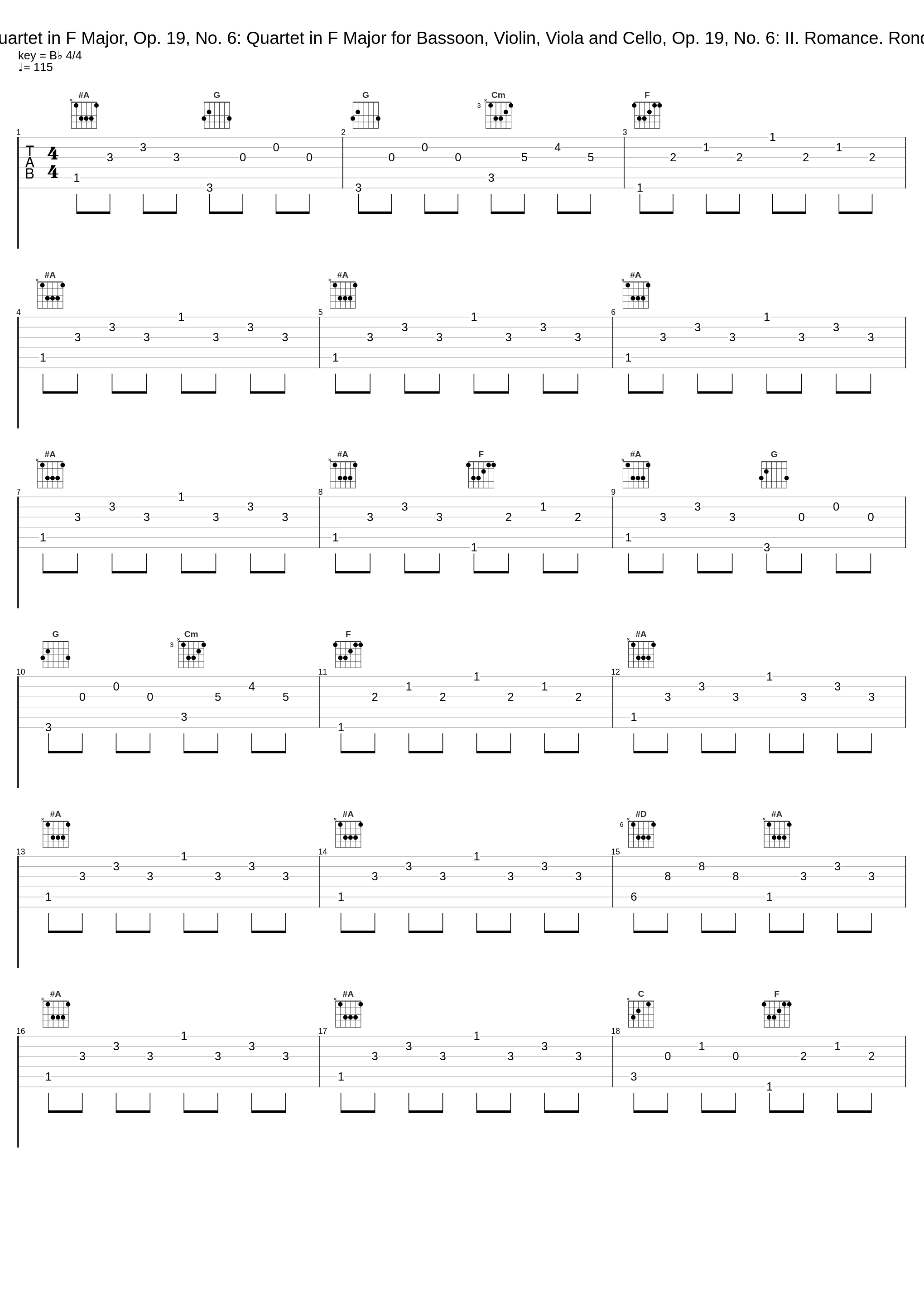 Quartet in F Major, Op. 19, No. 6: Quartet in F Major for Bassoon, Violin, Viola and Cello, Op. 19, No. 6: II. Romance. Rondo_Laszlo Hara,Vilmos Tatrai,György Konrád,Ede Banda_1