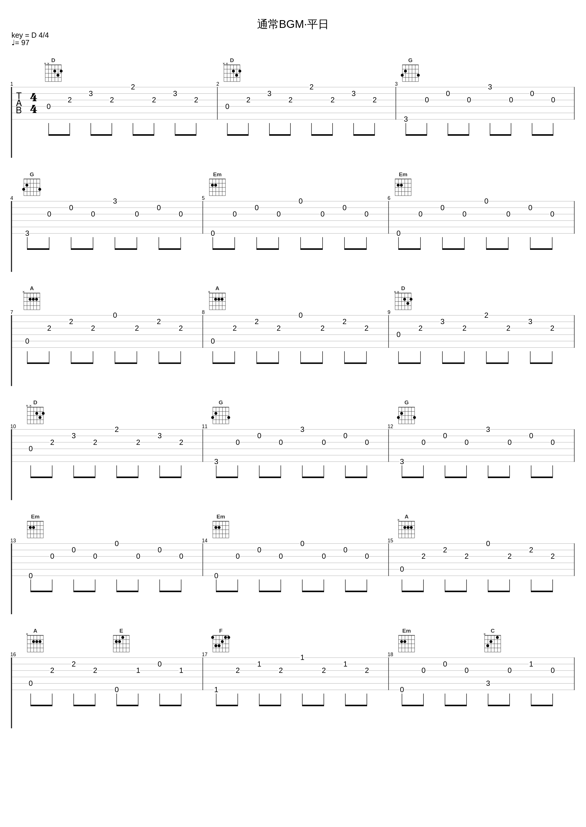 通常BGM·平日_Key Sounds Label_1