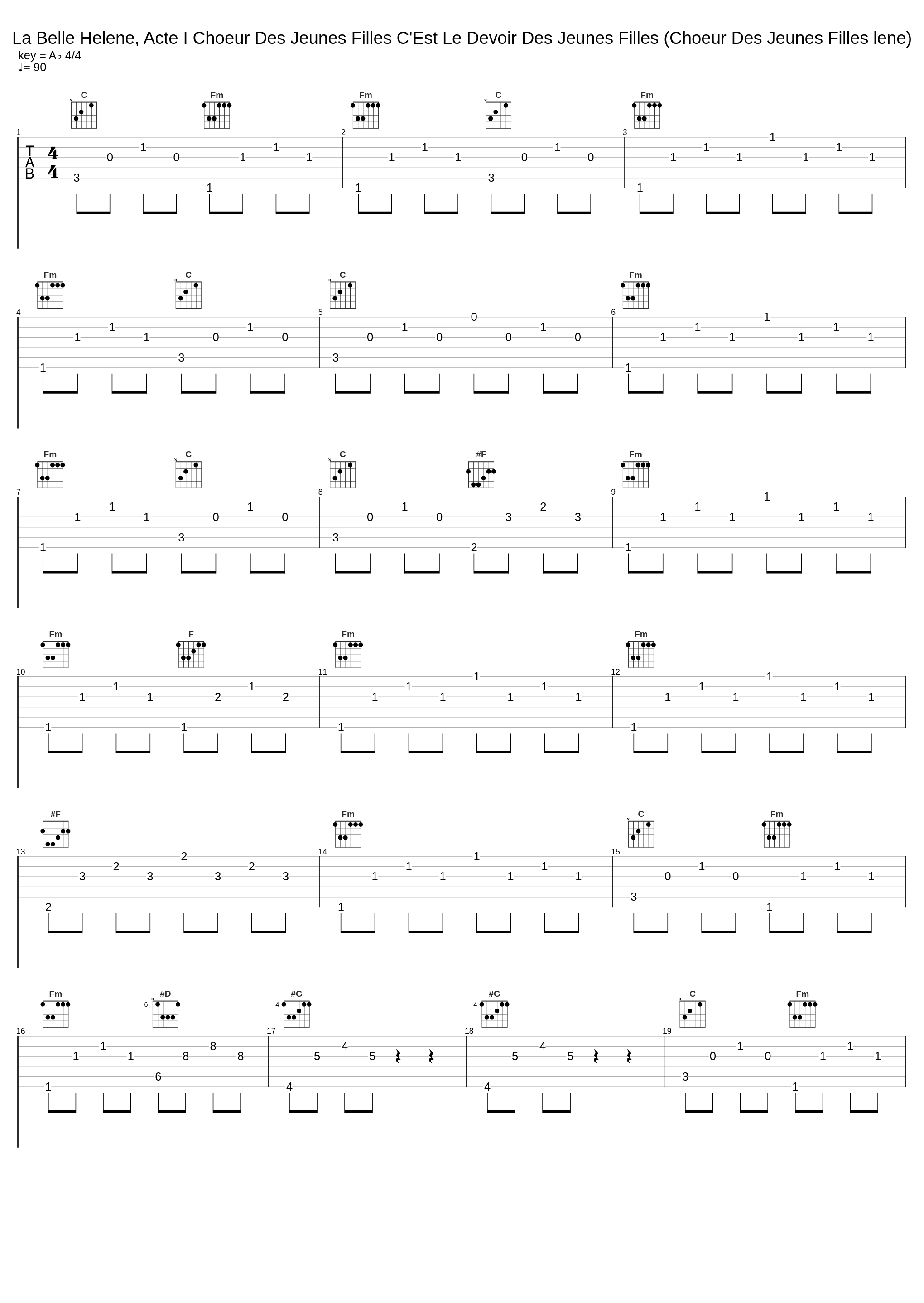 La Belle Helene, Acte I Choeur Des Jeunes Filles C'Est Le Devoir Des Jeunes Filles (Choeur Des Jeunes Filles lene)_Jacques Offenbach_1