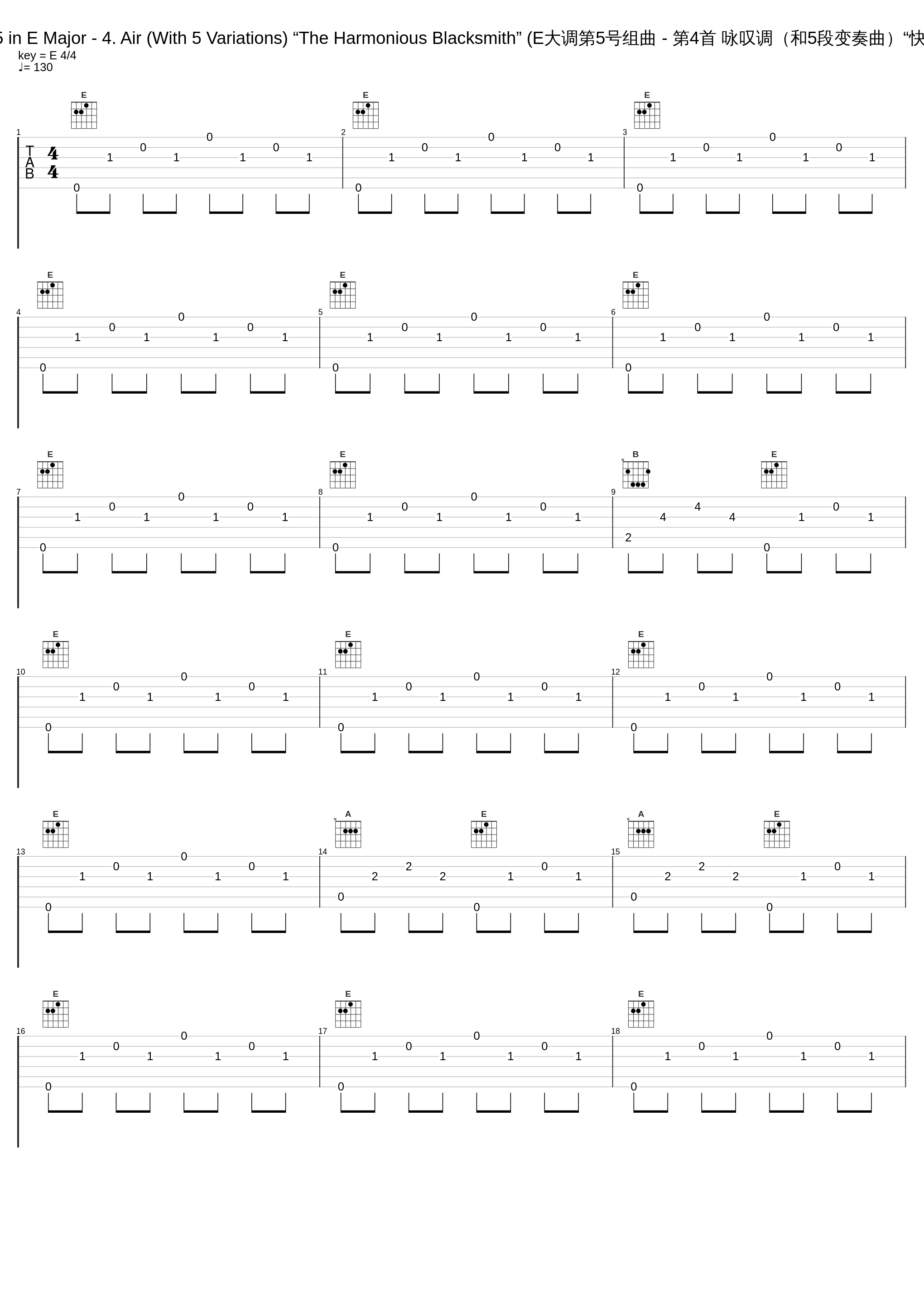 Suite No. 5 in E Major - 4. Air (With 5 Variations) “The Harmonious Blacksmith” (E大调第5号组曲 - 第4首 咏叹调（和5段变奏曲）“快乐的铁匠”)_Kenneth Sillito,John Williams,Academy of St. Martin in the Fields_1