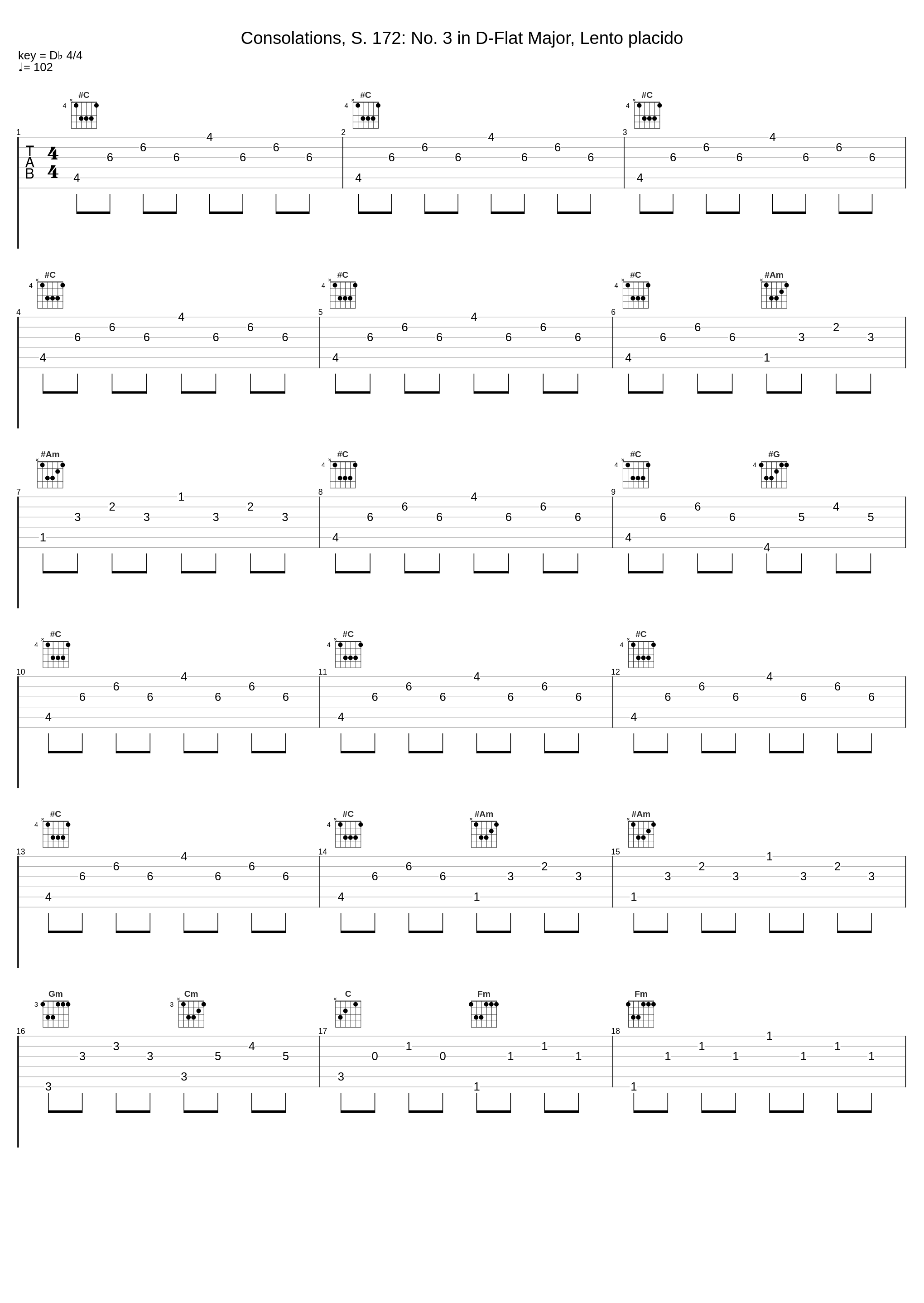 Consolations, S. 172: No. 3 in D-Flat Major, Lento placido_Ingrid Carbone_1