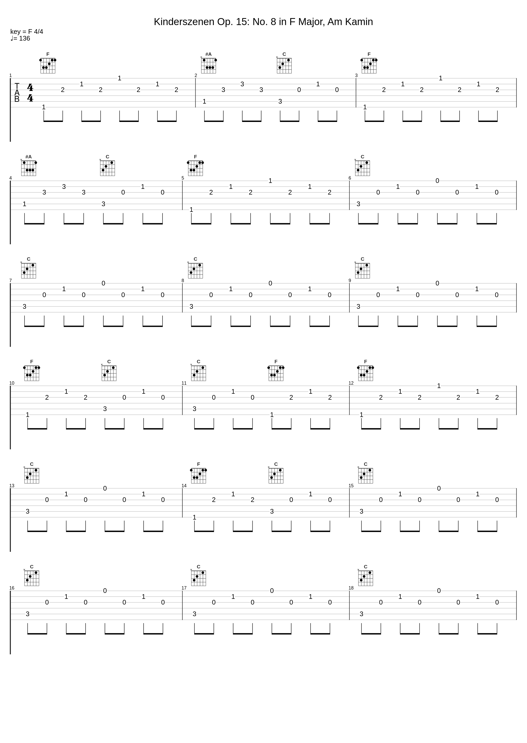 Kinderszenen Op. 15: No. 8 in F Major, Am Kamin_Akiko Shirogane,Robert Schumann_1