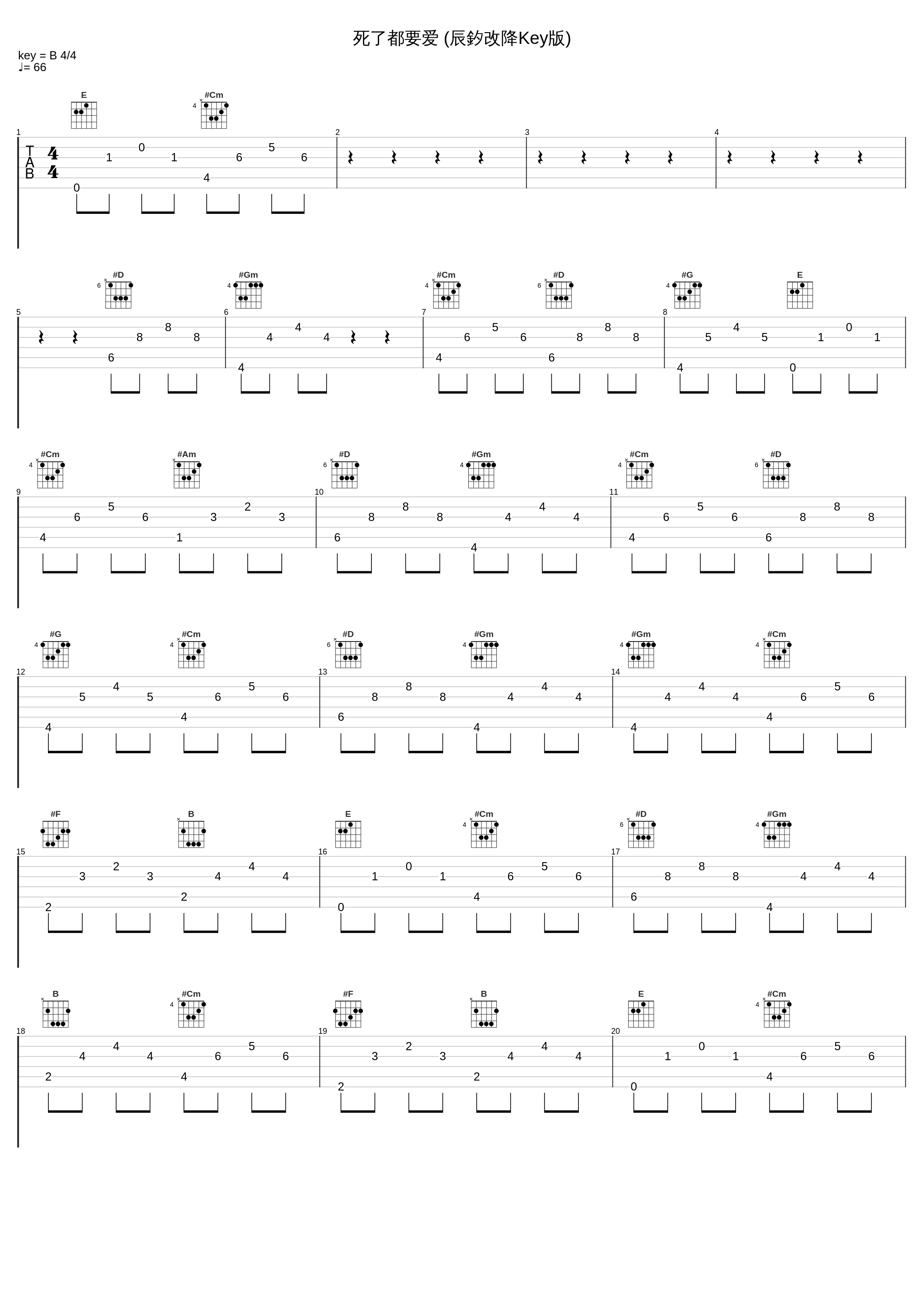 死了都要爱 (辰釸改降Key版)_信乐团_1