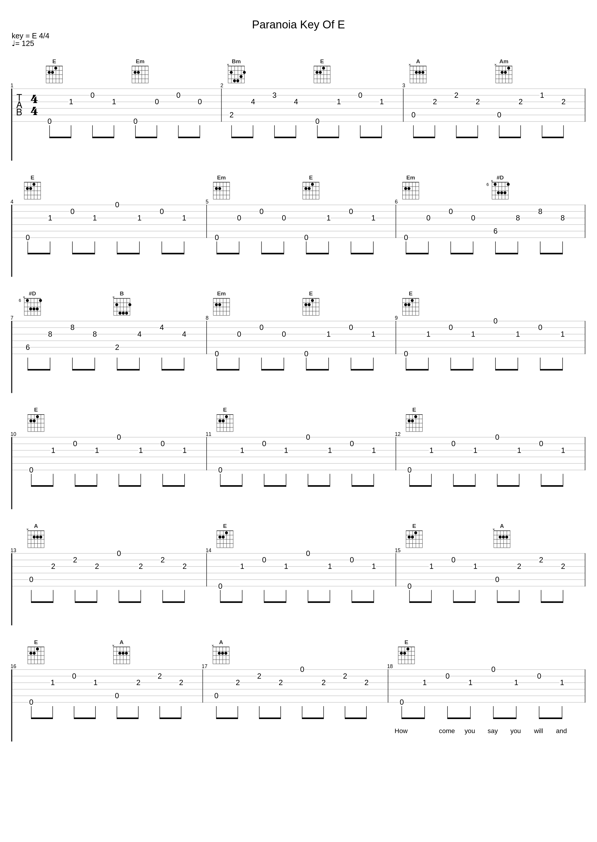 Paranoia Key Of E_Lou Reed_1