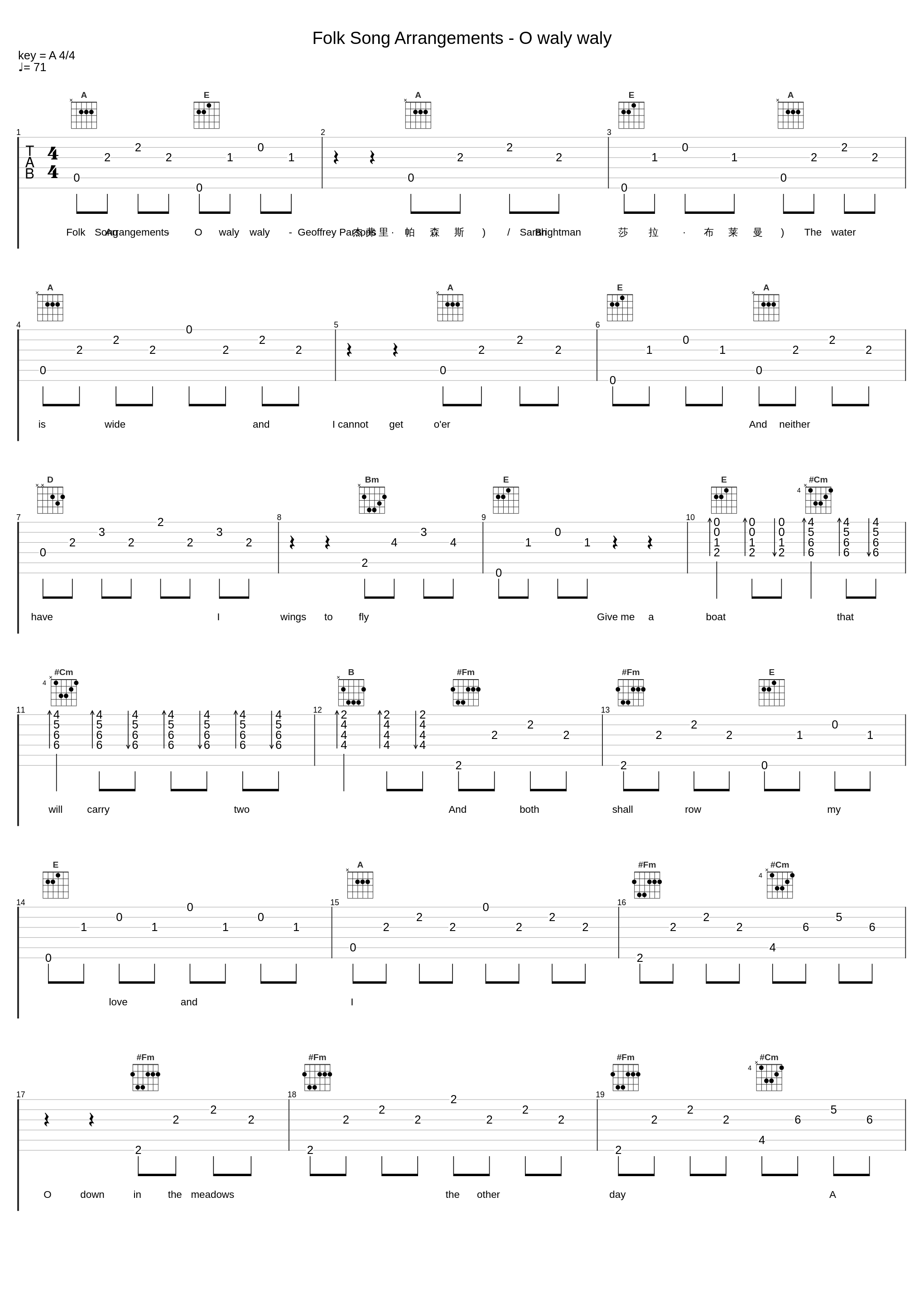 Folk Song Arrangements - O waly waly_Geoffrey Parsons,Sarah Brightman_1