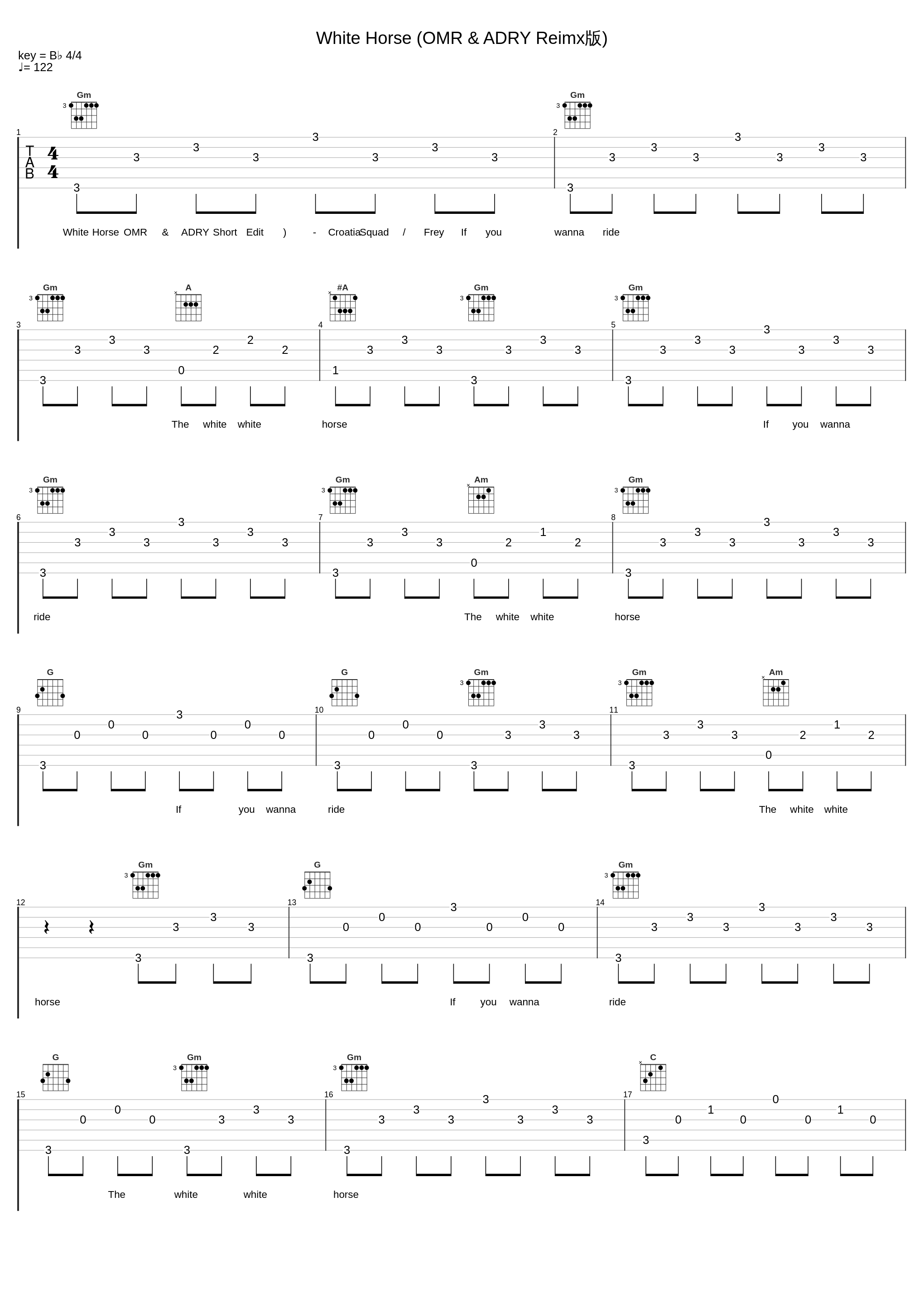 White Horse (OMR & ADRY Reimx版)_Croatia Squad,Frey_1