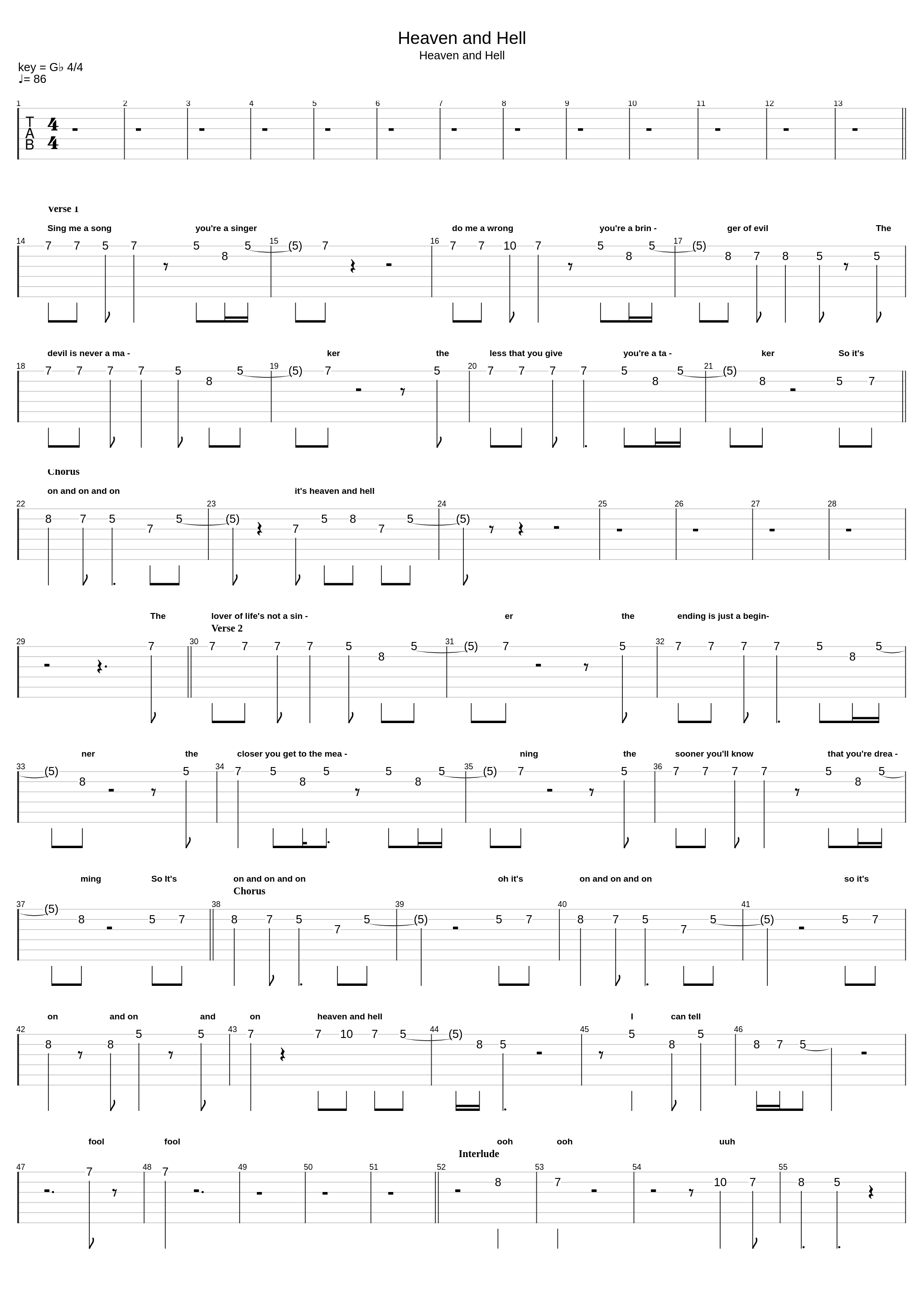 Heaven And Hell (5-String Bass, Std Tuning)_Black Sabbath_1