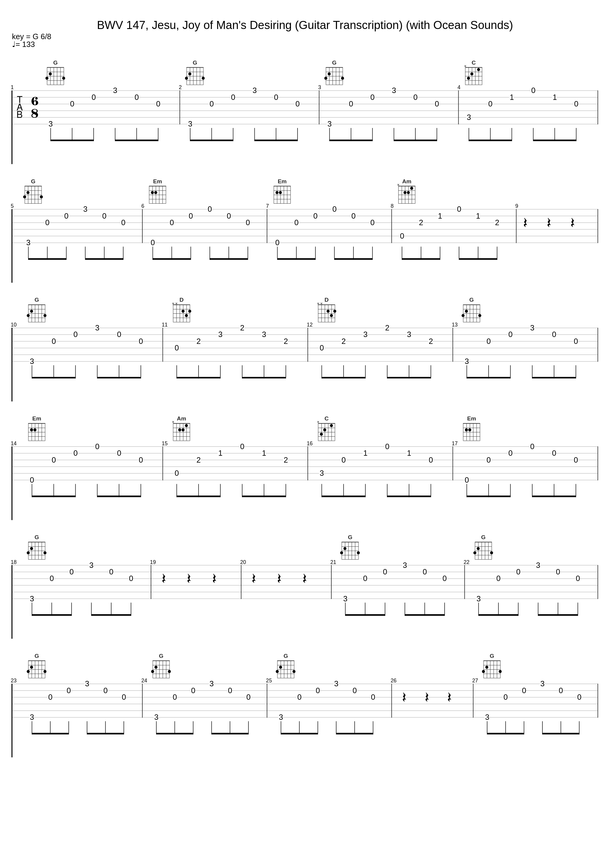 BWV 147, Jesu, Joy of Man's Desiring (Guitar Transcription) (with Ocean Sounds)_Classical Music DEA Channel,Relaxing Classical Music Academy,Guitar Music DEA Channel,Erik Satie_1