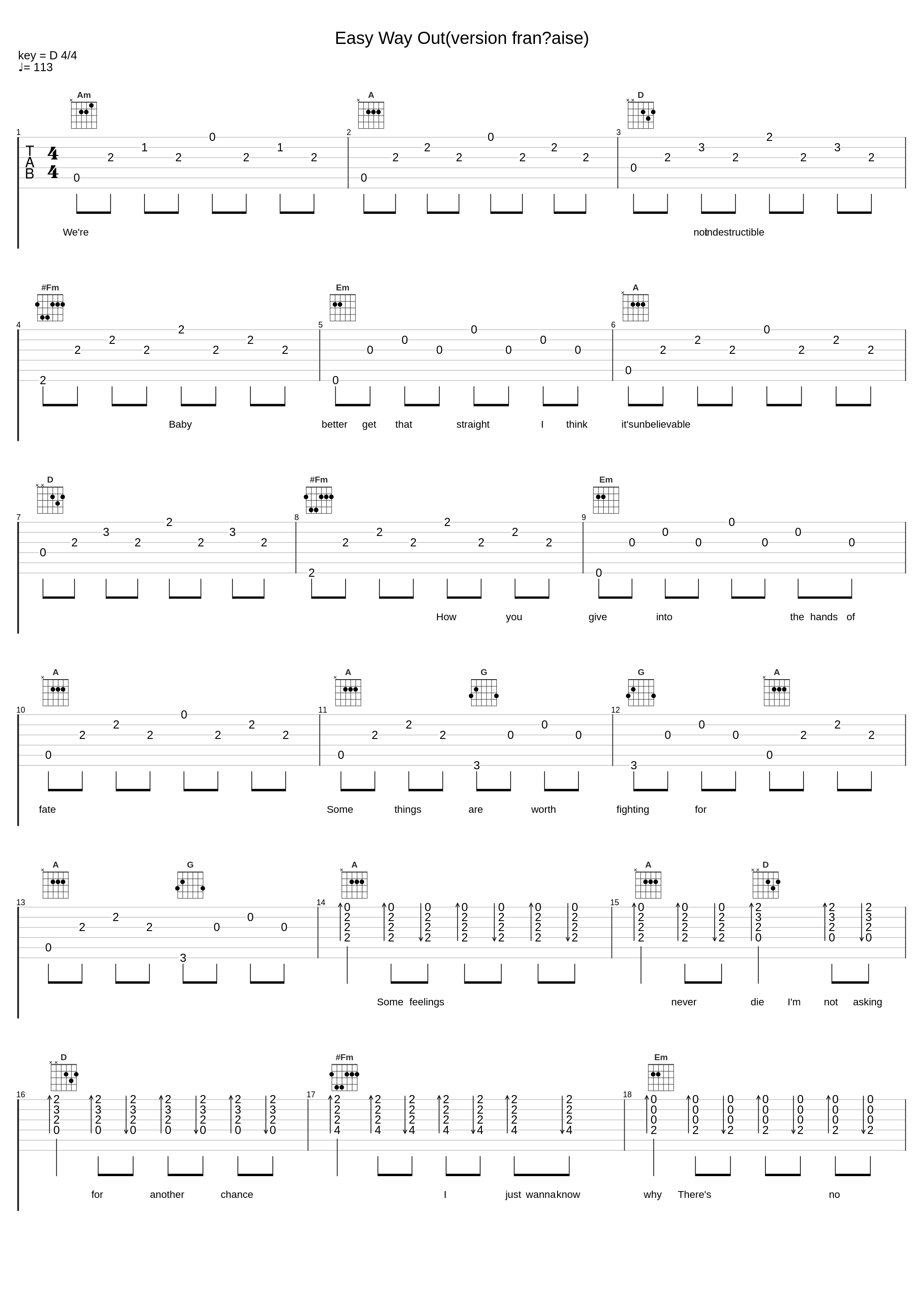 Easy Way Out(version française)_Mariama_1