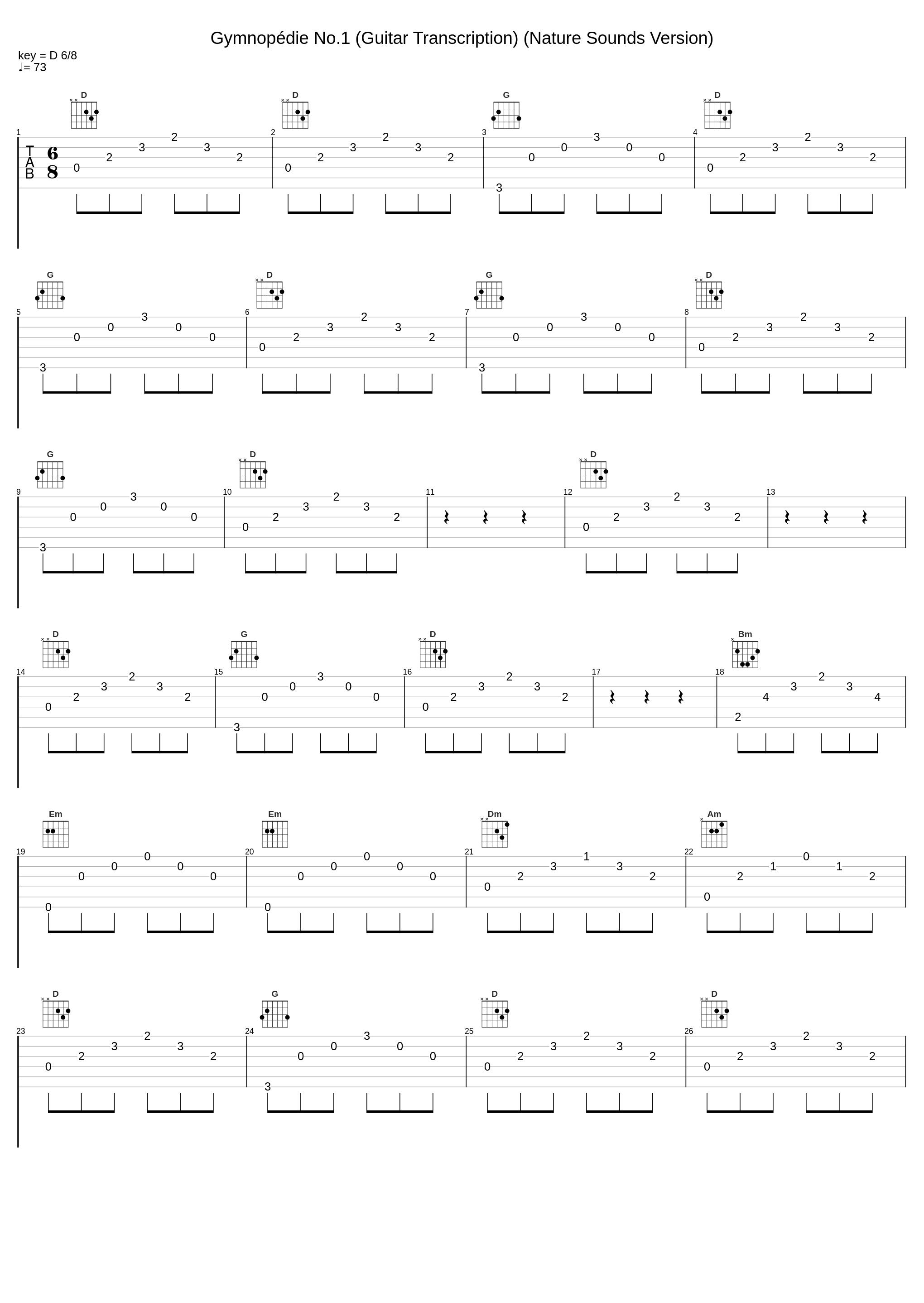 Gymnopédie No.1 (Guitar Transcription) (Nature Sounds Version)_Classical Music DEA Channel,Guitar Music DEA Channel,Classical Music for Studying DEA Channel,Erik Satie_1