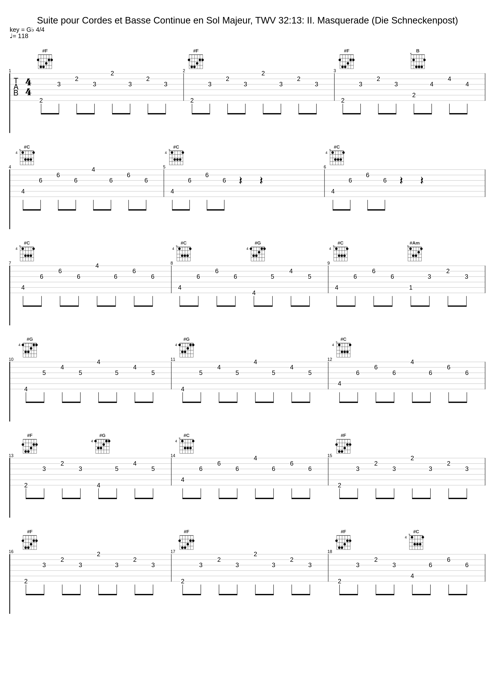 Suite pour Cordes et Basse Continue en Sol Majeur, TWV 32:13: II. Masquerade (Die Schneckenpost)_Stradivaria,Georg Philipp Telemann_1