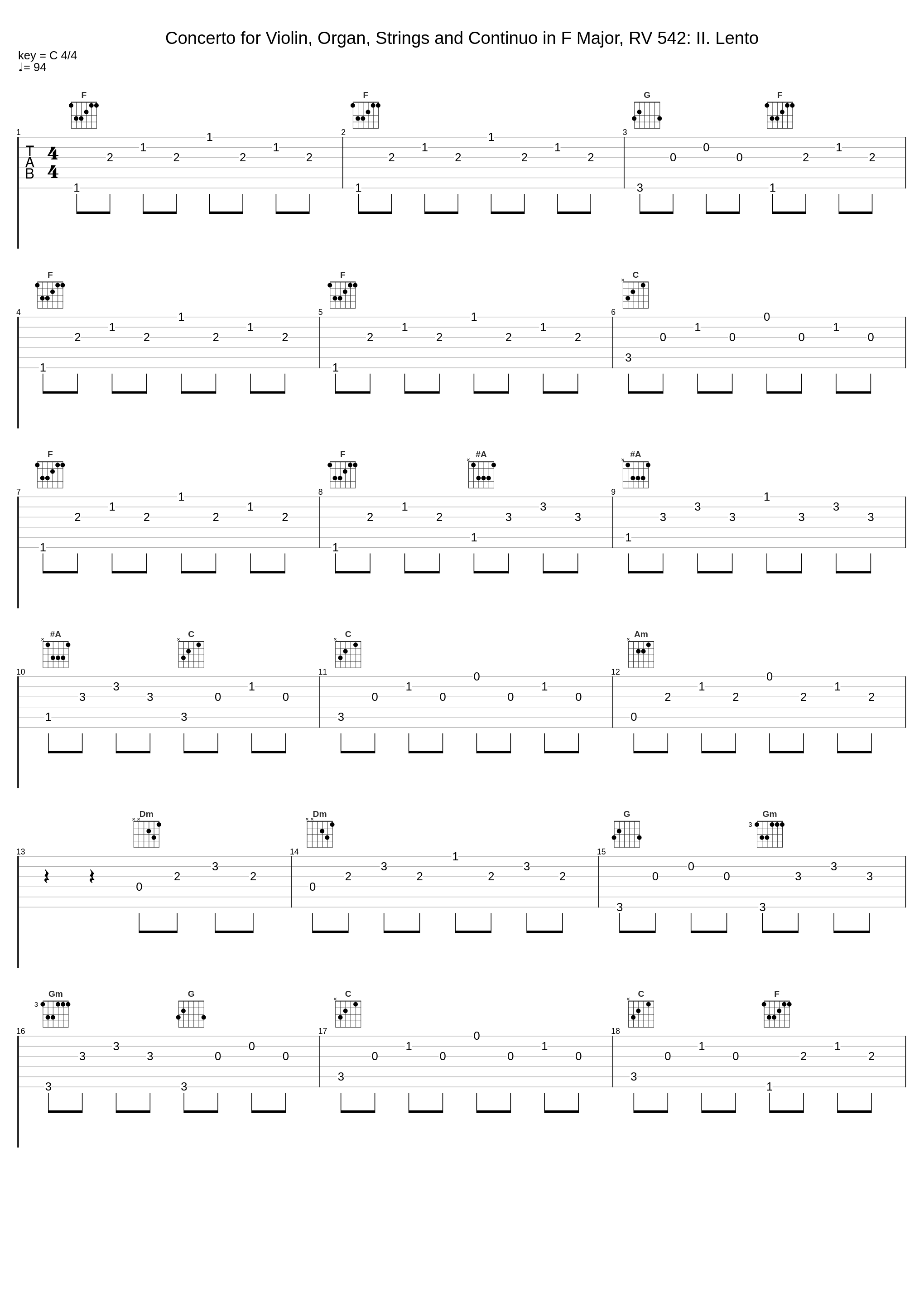 Concerto for Violin, Organ, Strings and Continuo in F Major, RV 542: II. Lento_I Solisti di Perugia,Thomas Indermühle,Claudio Brizi,Paolo Franceschini,Giangiacomo Pinardi_1