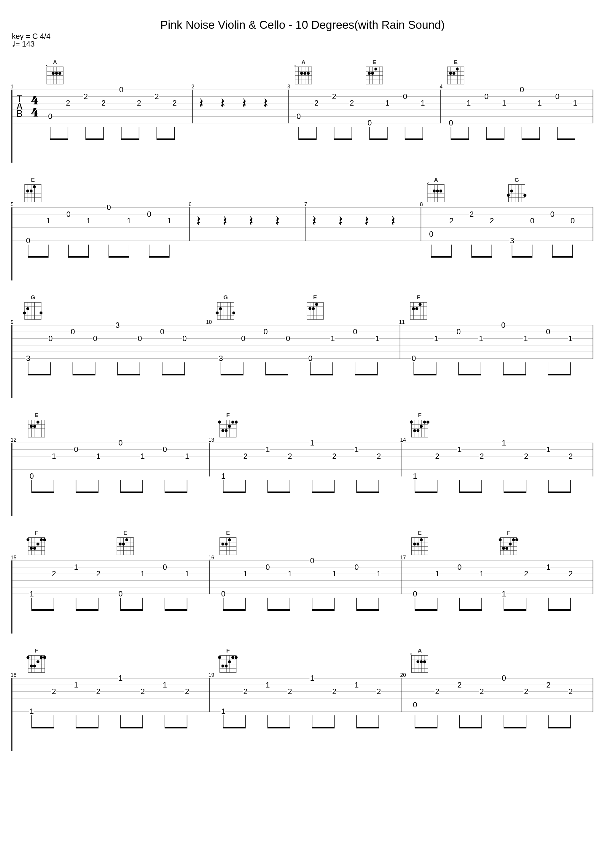 Pink Noise Violin & Cello - 10 Degrees(with Rain Sound)_Pink Noise Music,Pink Noise,Sleep Music_1