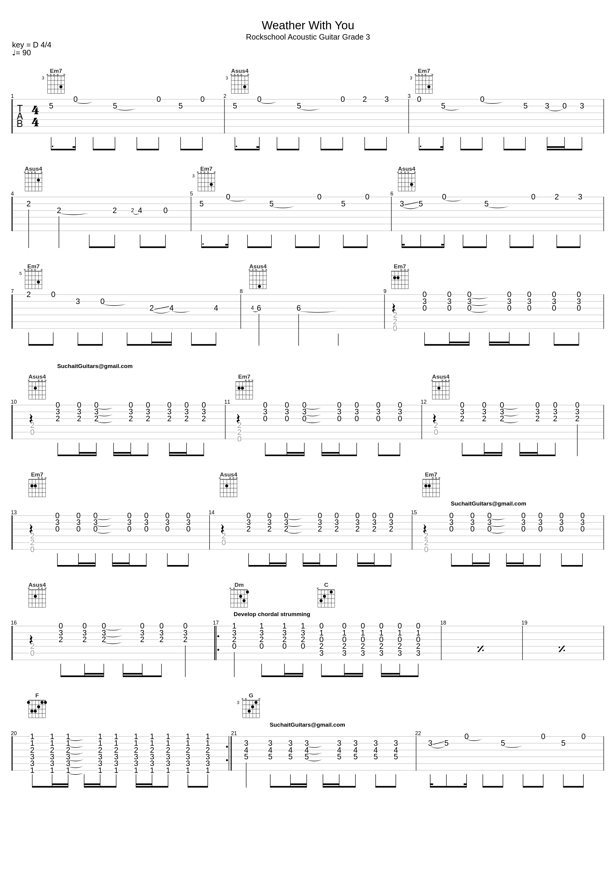 Weather with you - Rockschool Acoustic Guitar grade 3_Suchaitguitars@Gmail.Com_1