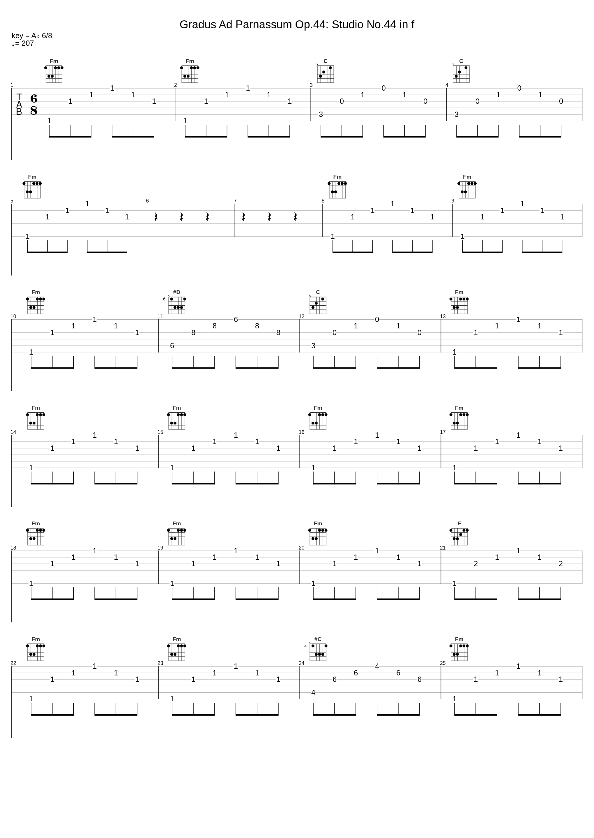 Gradus Ad Parnassum Op.44: Studio No.44 in f_Pietro Spada,Muzio Clementi_1