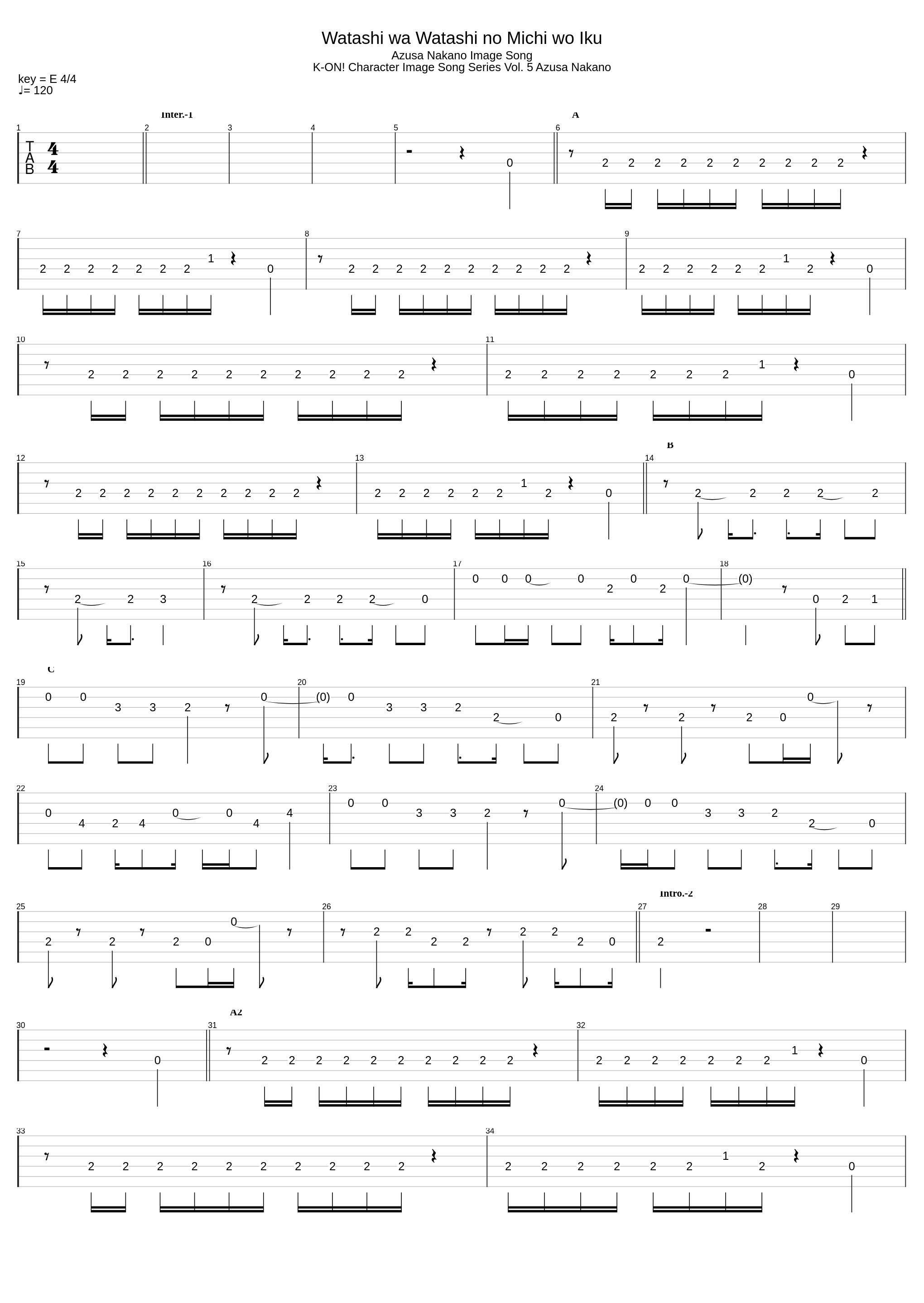 Watashi Wa Watashi No Michi Wo Yuku_K-On!!_1