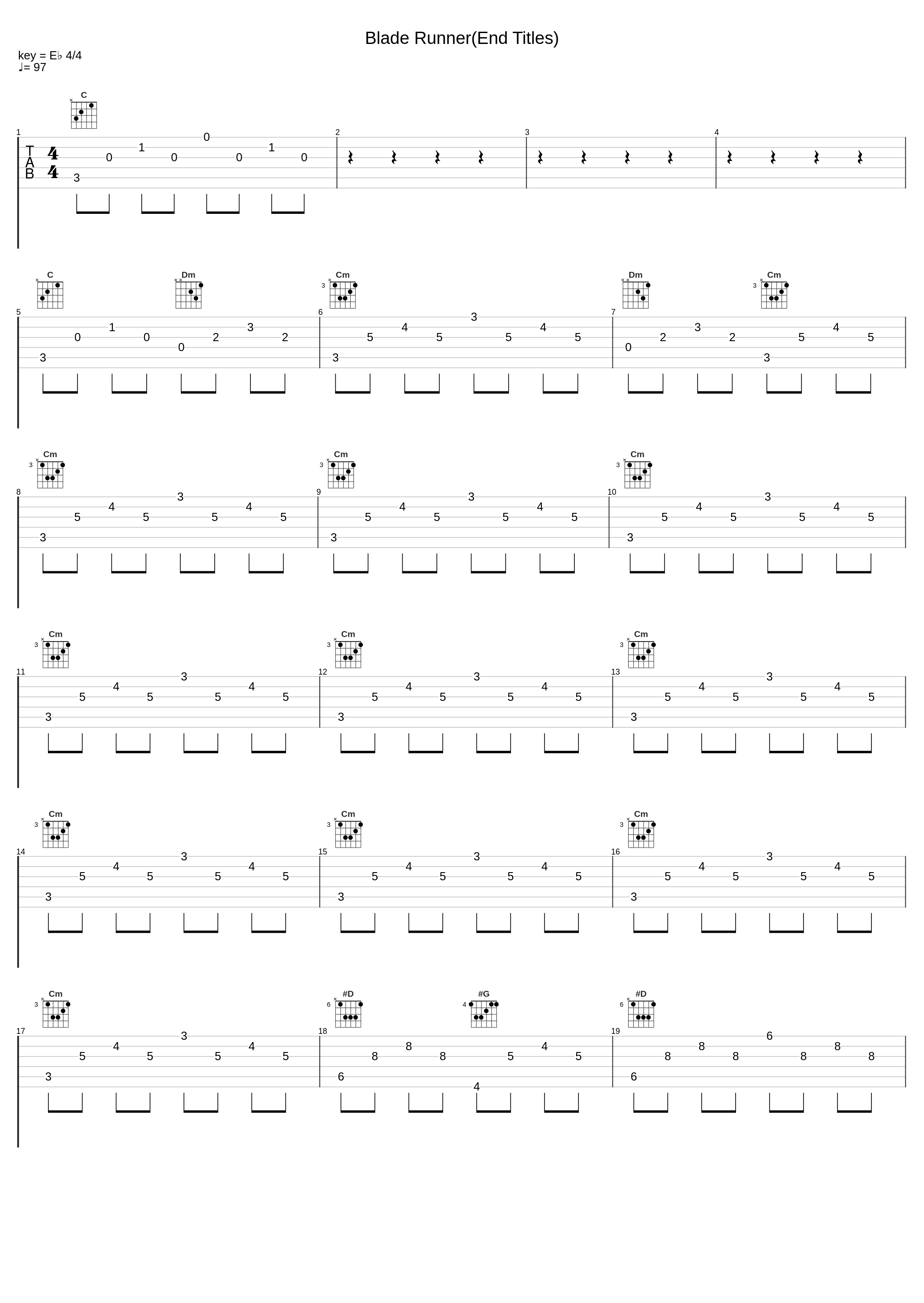 Blade Runner(End Titles)_Tabata Music_1