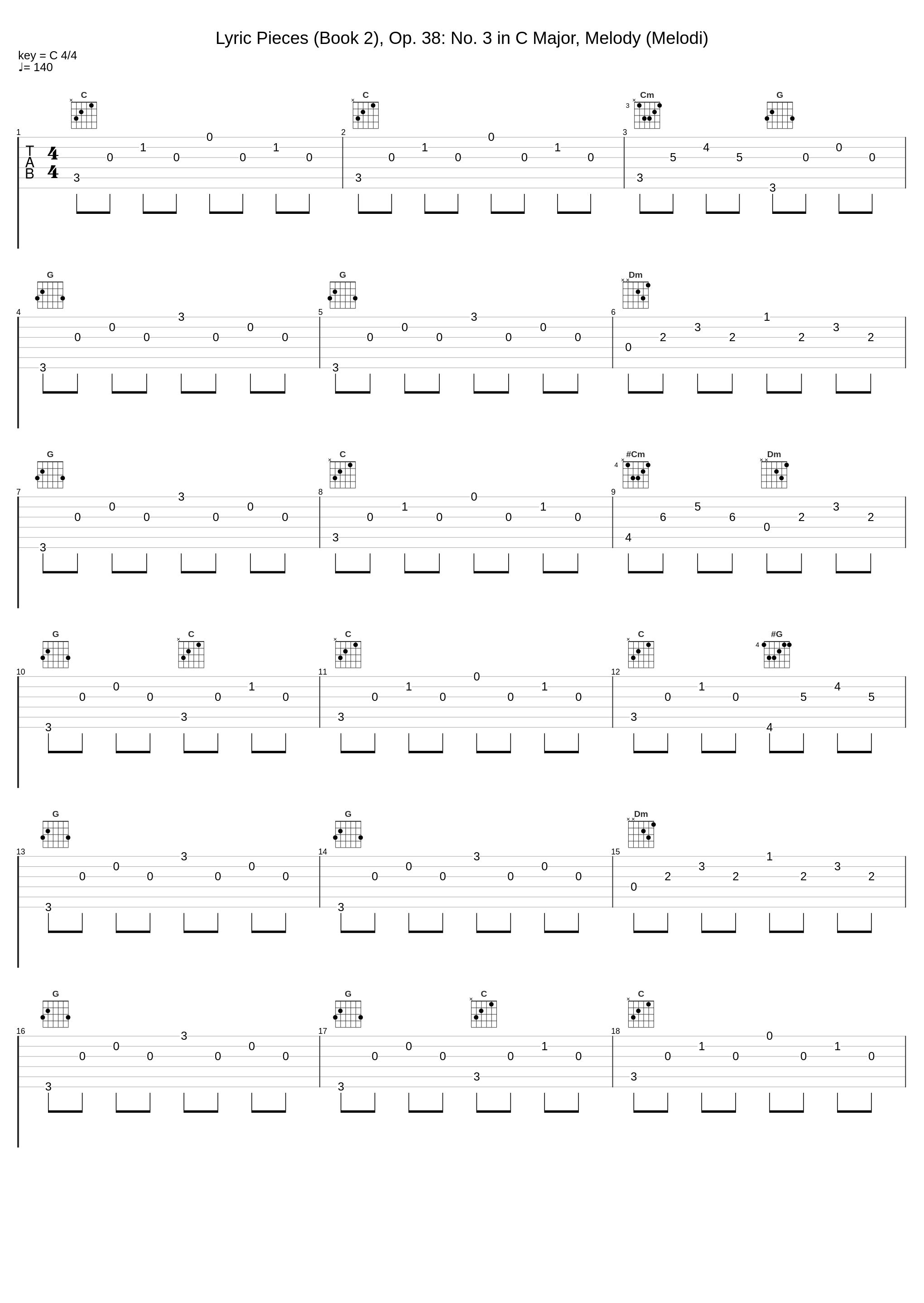 Lyric Pieces (Book 2), Op. 38: No. 3 in C Major, Melody (Melodi)_Walter Gieseking_1