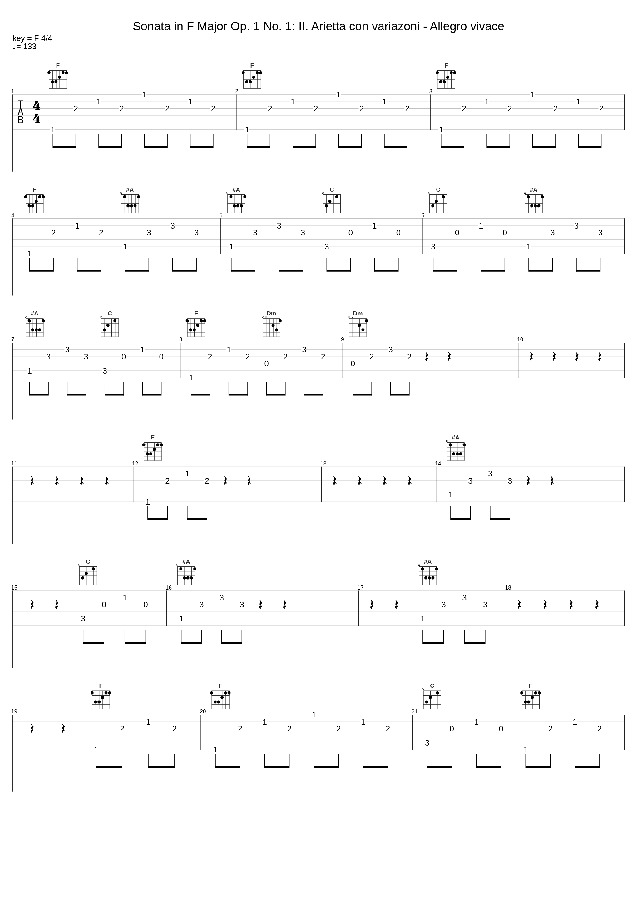 Sonata in F Major Op. 1 No. 1: II. Arietta con variazoni - Allegro vivace_Pietro Spada,Giorgio Cozzolino,Muzio Clementi_1