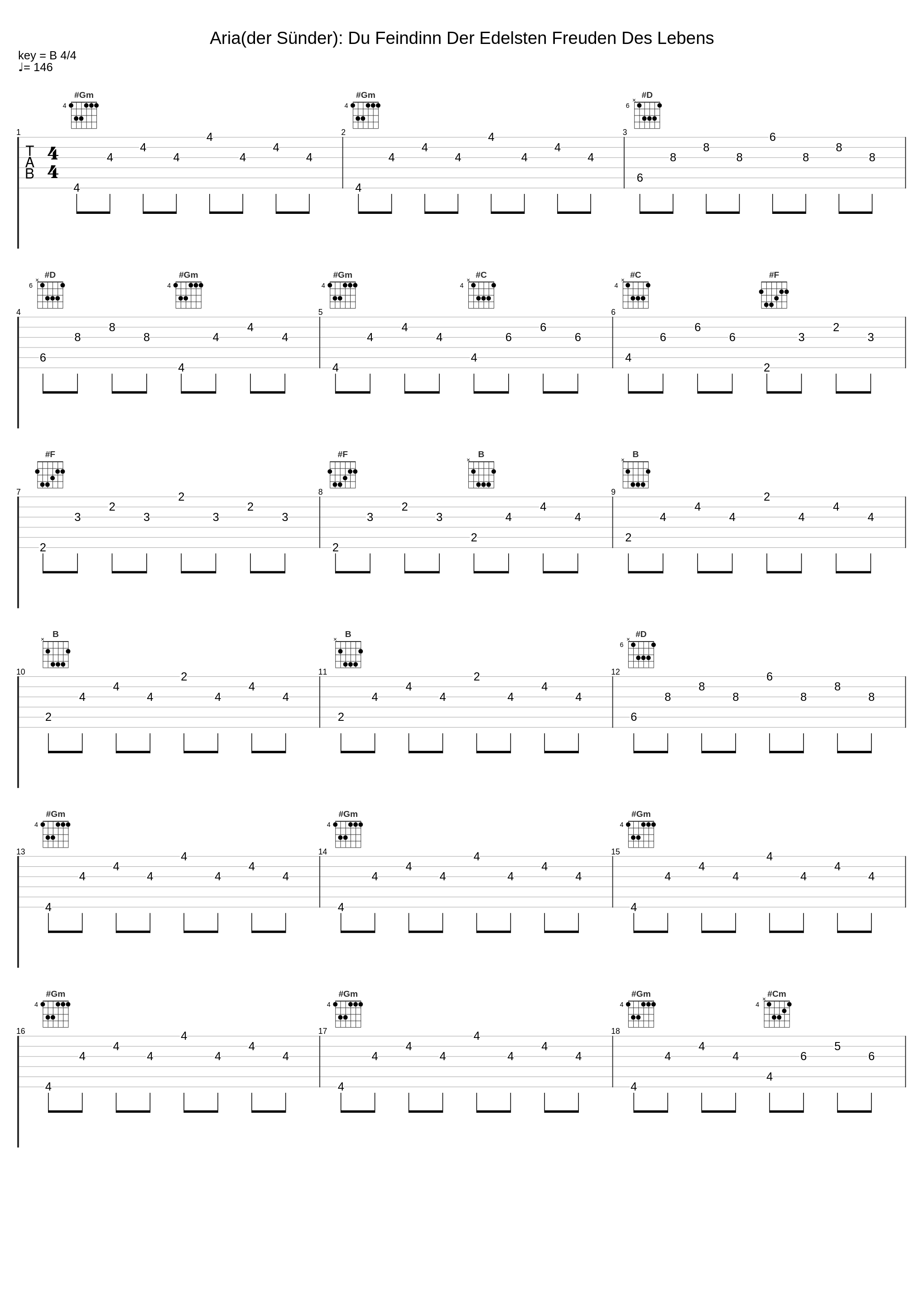 Aria(der Sünder): Du Feindinn Der Edelsten Freuden Des Lebens_Georg Philipp Telemann_1